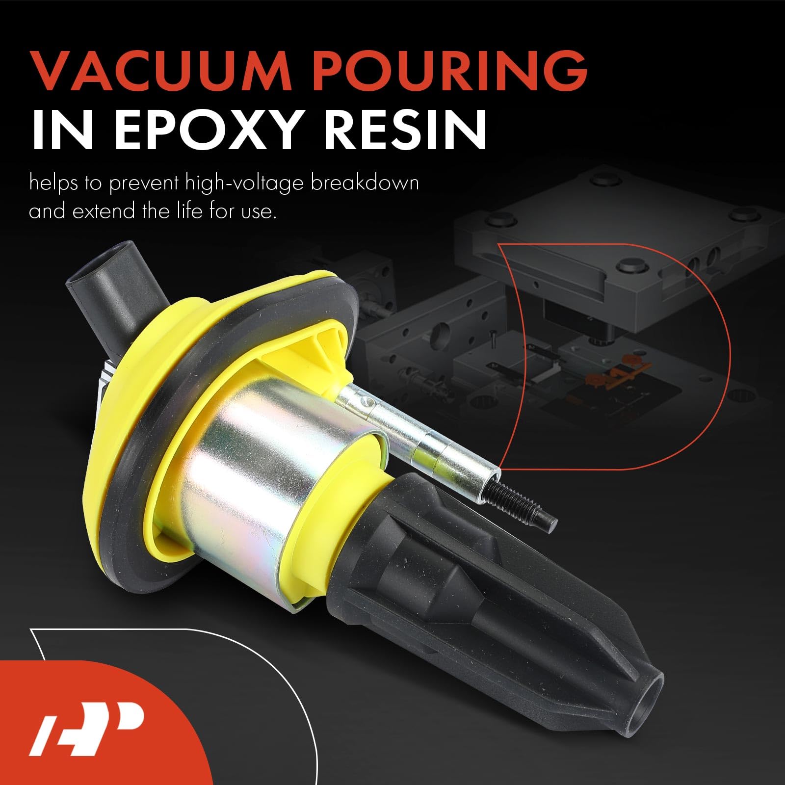 A-Premium (Yellow) Engine Ignition Coil Pack Compatible With Chevrolet Colorado 2004-2006 & Gmc Canyon 2004-2006 & Hummer H3 200