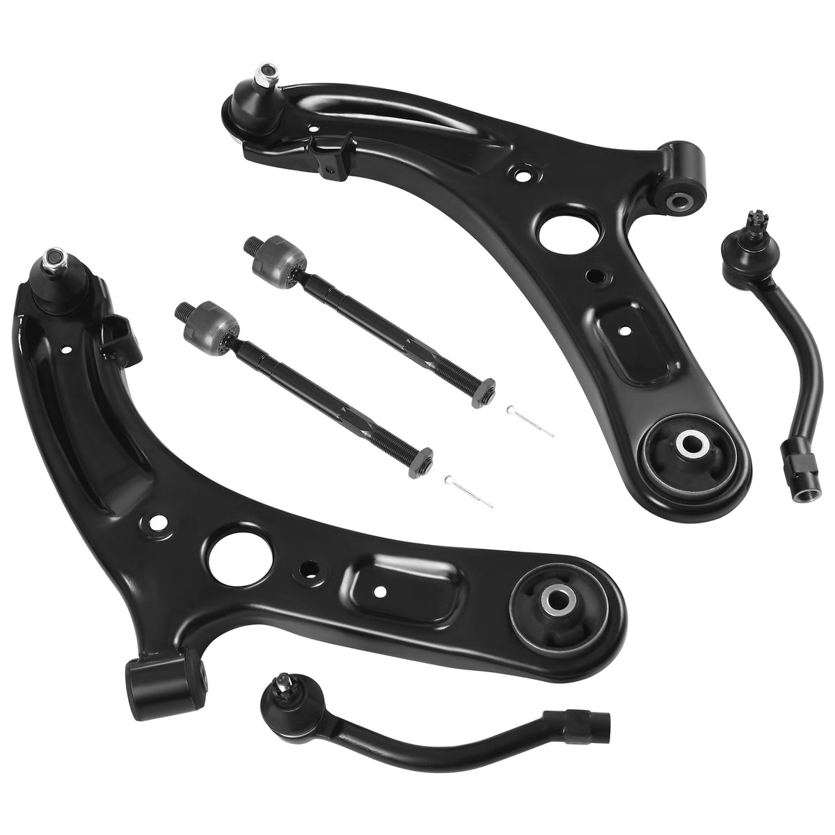 Autosaver88 6Pcs Front Suspension Kit Compatible With 2011-2016 Hyundai Elantra,Control Arm W/Ball Joint, Outer And Inner Tie Ro