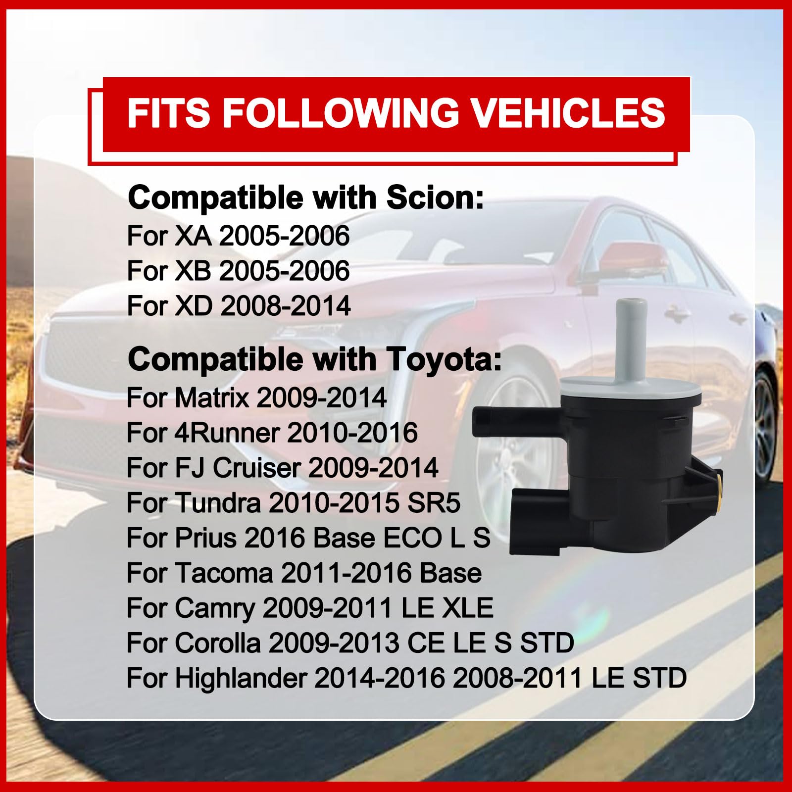 YDYKPOWER 90910-12276 Vapor Canister Purge Valve Car Vacuum Solenoid Switch136200-7010 Compatible with Tacoma for 4Runner for Ca