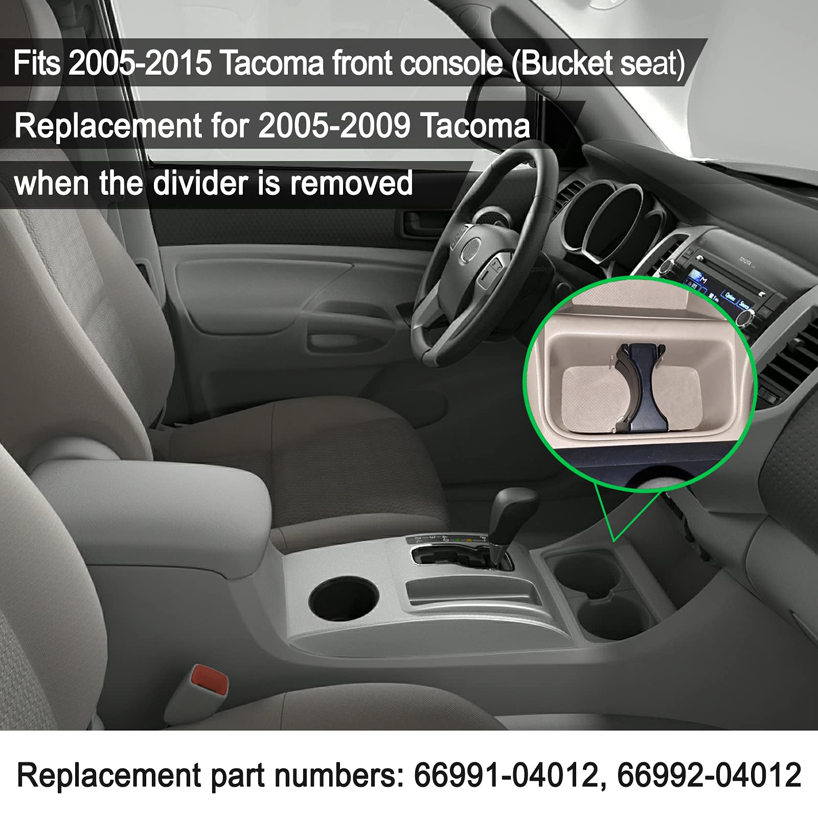 Jdmcar Car Cup Holder Inserts Replacement For Toyota Tacoma 2005 To 2015, Durable Cup Holder Inserts Drink Holder Accessories 66