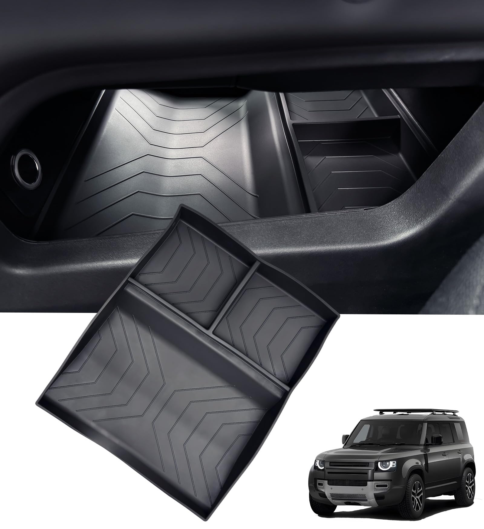 Katorn Lower Center Console Organizer Tray for Land Rover Defender 90/110/130 2026 2025, Interior Accessories Insert Tray Storag