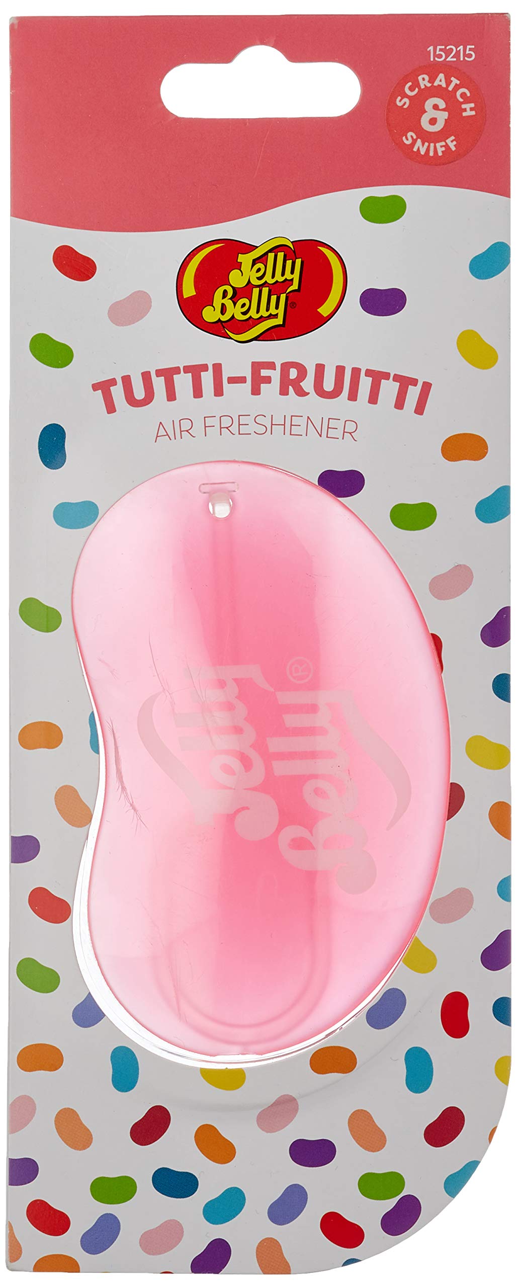 Jelly Belly Tutti Frutti Car Air Freshener - 3D Hanging, Lasts Up to 30 Days, Ideal for Car, Home & Office - 1 Count