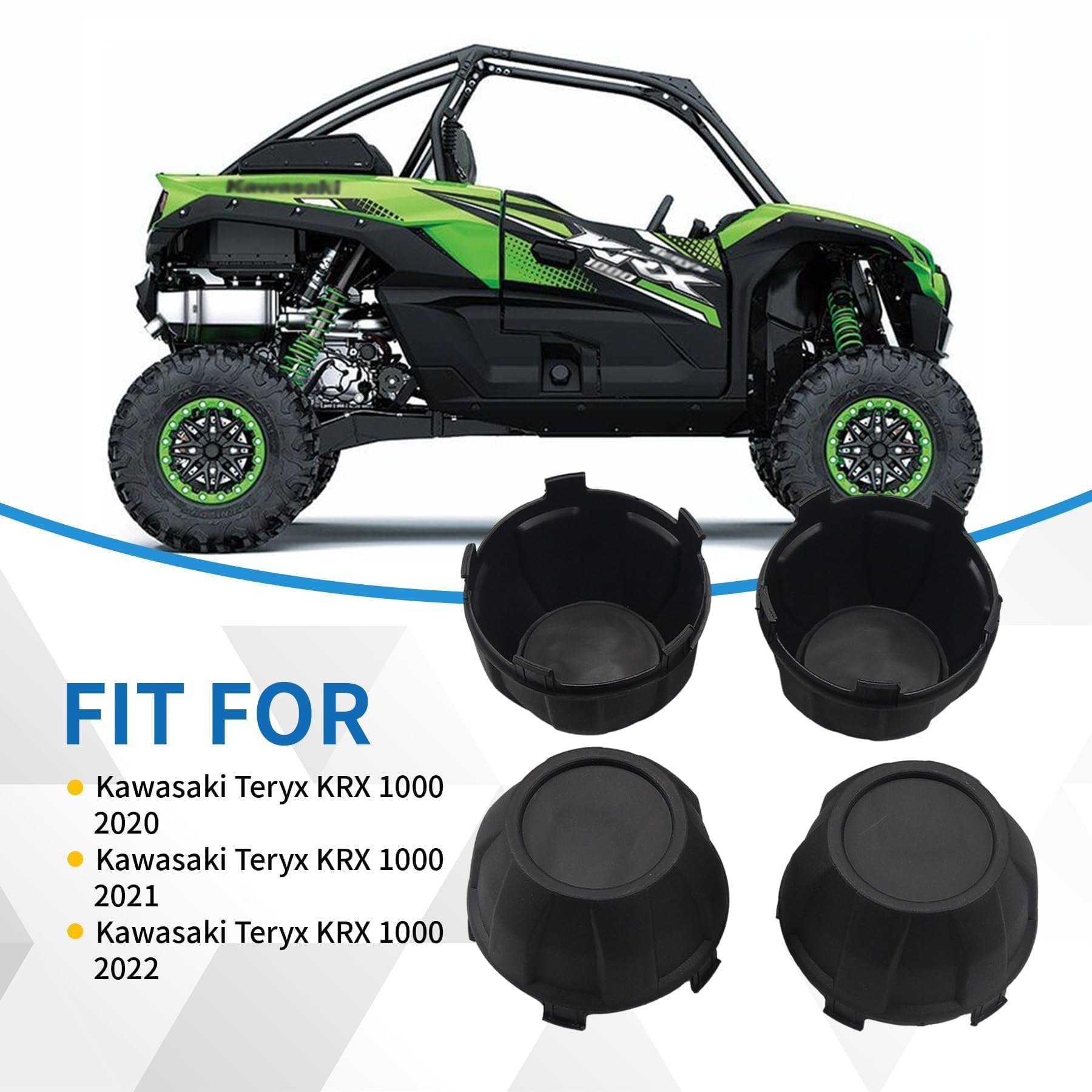 Tire Wheel Hub Caps Cover 4Pcs Compatible with Kawasaki Teryx KRX 1000 2020-2022, Replace 11065-1341