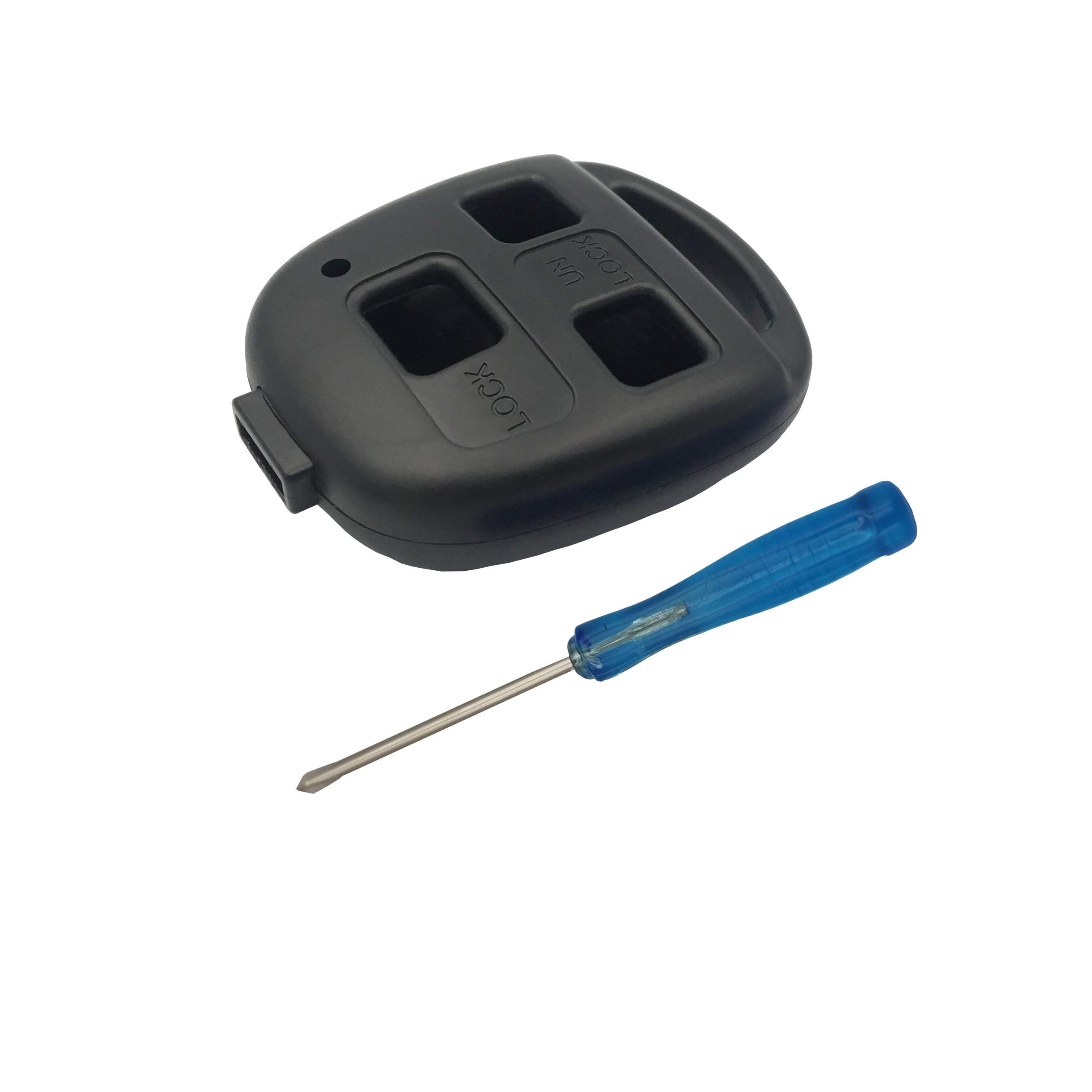 Qixiubia 3 Buttons Replacement For Lexus Keyless Entry Remote Key Fob Case Fit For Lexus Gs300 Gs400 Gs430 Gx470 Is300 Ls400 Ls430 Lx470 Rx300 Rx330 Rx350 Rx400H Rx450H Sc430 (1 Black)