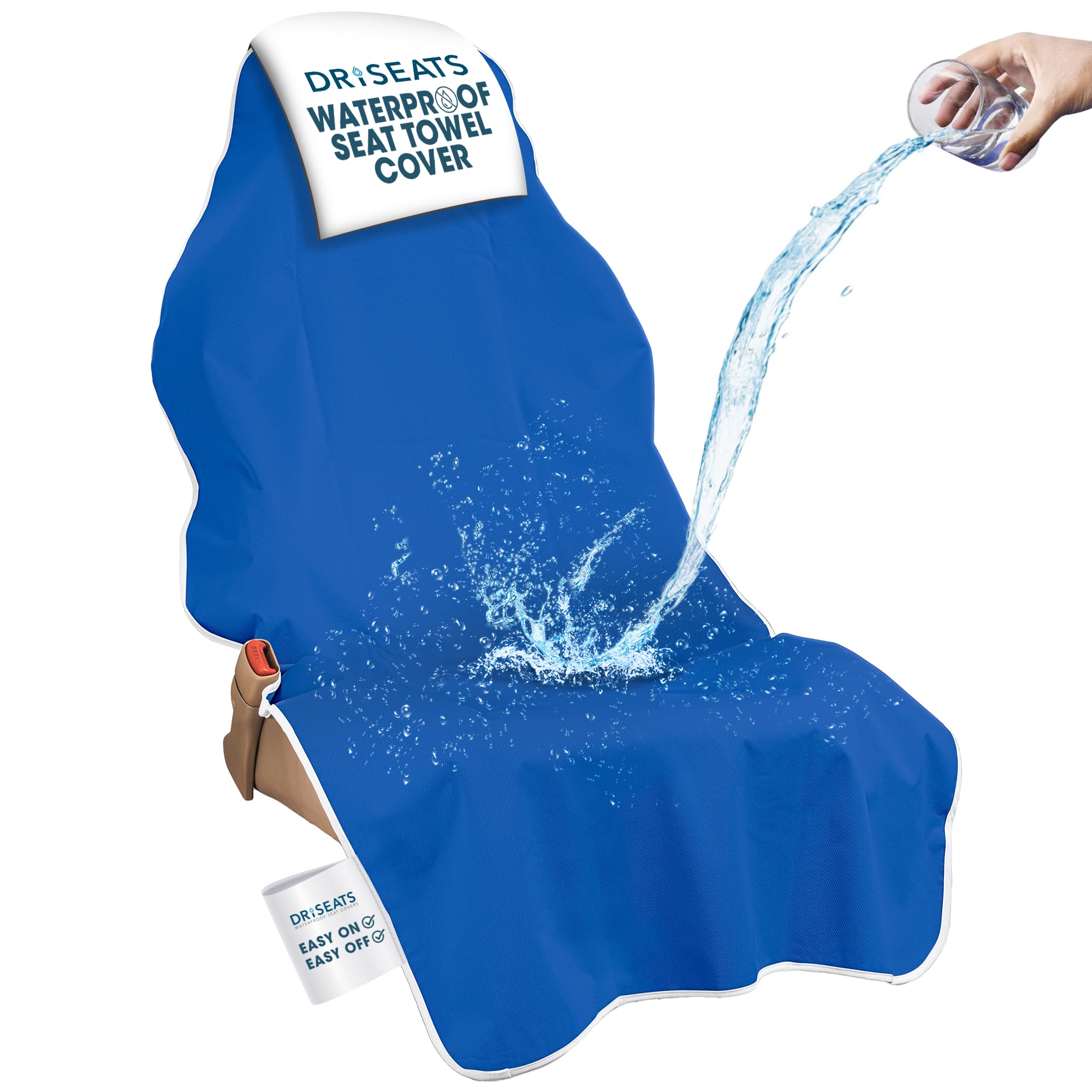 Dri Seats Waterproof Car Seat Cover -Premium Sweat Towel With Slip Resistant Backing For Front Seats In Cars, Trucks, Suv- Unive