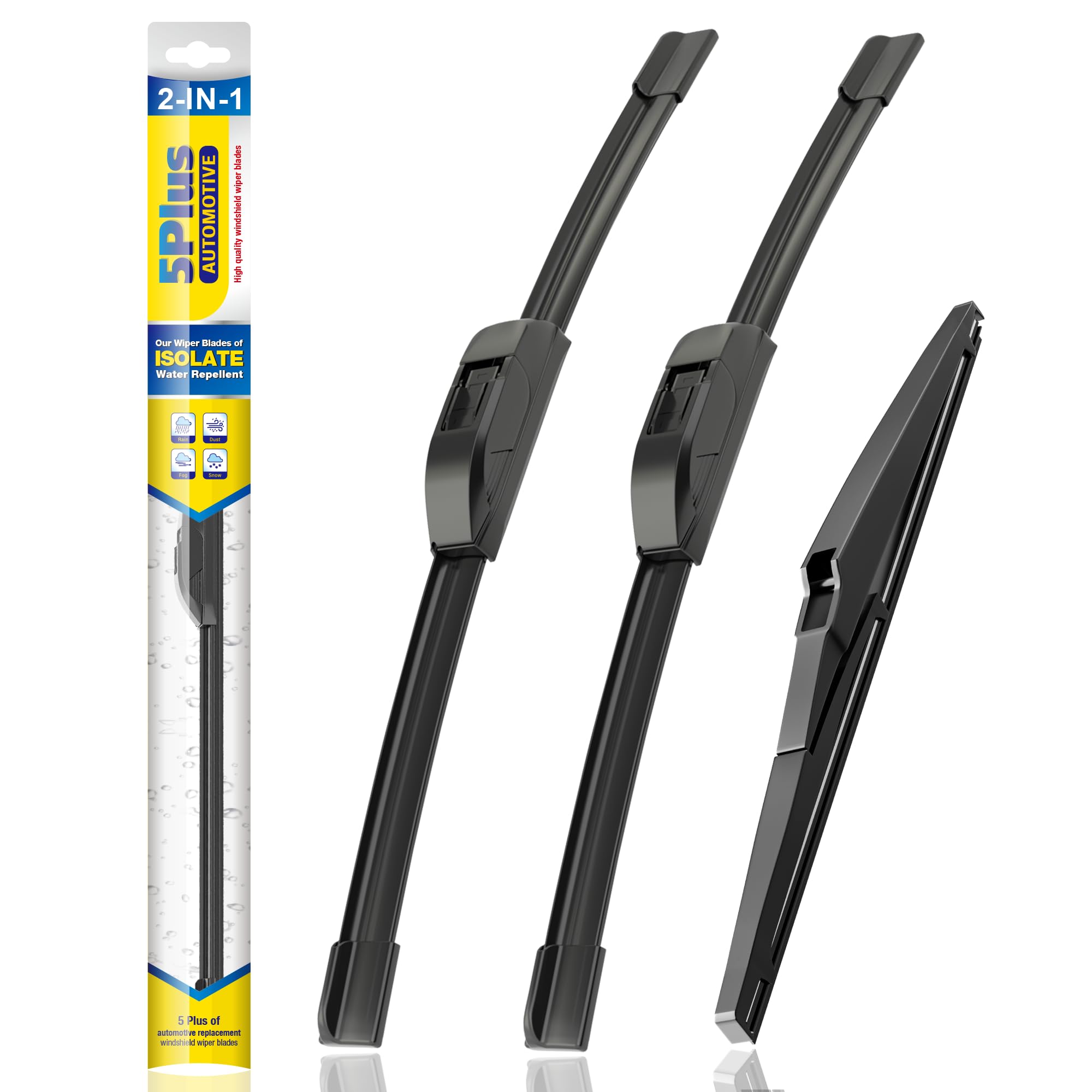 5 Plus Silicone Windshield Wiper Blades Replacement For 2022-2011 Dodge Durango 2013-2011 Jeep Grand Cherokee Wiper Blades(Set O
