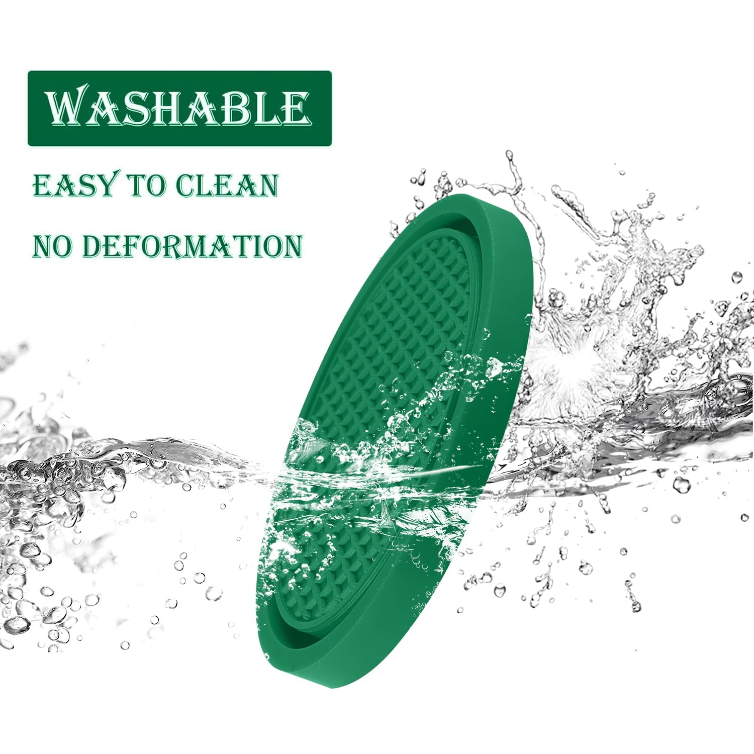 Singaro Car Cup Coaster, 4Pcs Universal Non-Slip Cup Holders Embedded In Ornaments Coaster, Car Interior Accessories, Green