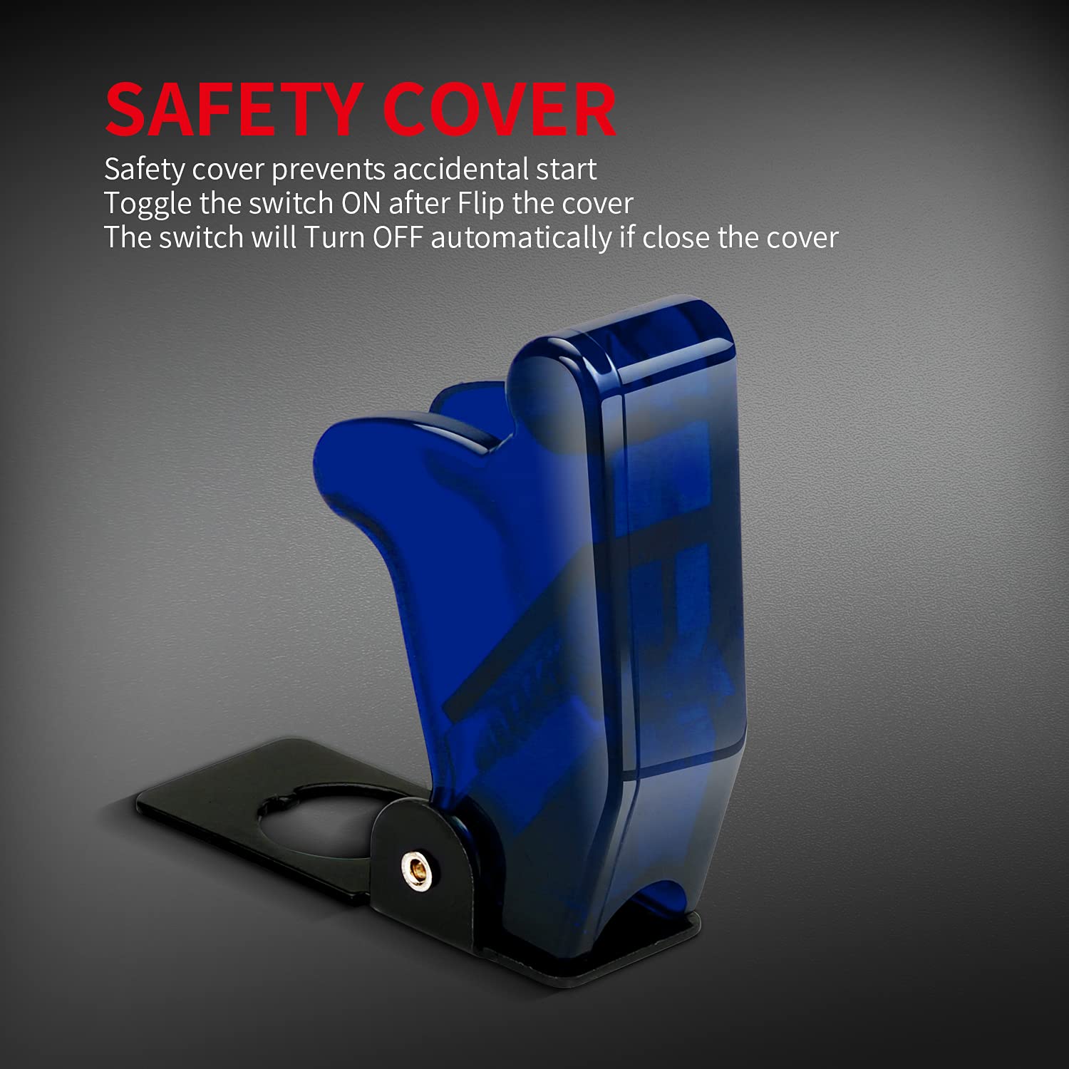 Daiertek 12V Blue Led Illuminated Toggle Switch With Safety Cover Guard 3 Pin On Off Covered Lighted Toggle Switch Rocker Heavy Duty 20 Amp For Racing Automotive Motorcycle Car Rv Truck -2Pack