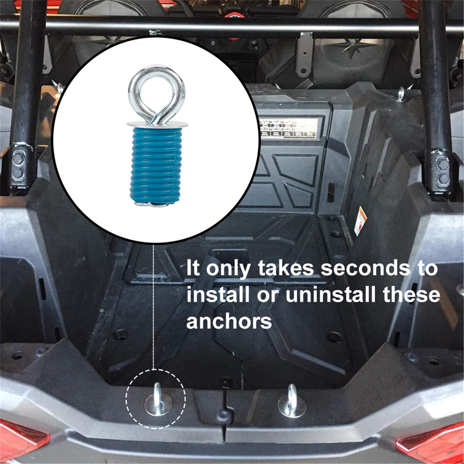 Kiwi Master Tie Down Anchors Compatible For Polaris Rzr 900 1000 Xp Turbo Sportsman Ace Atv Anchor (Not Fit Ranger)