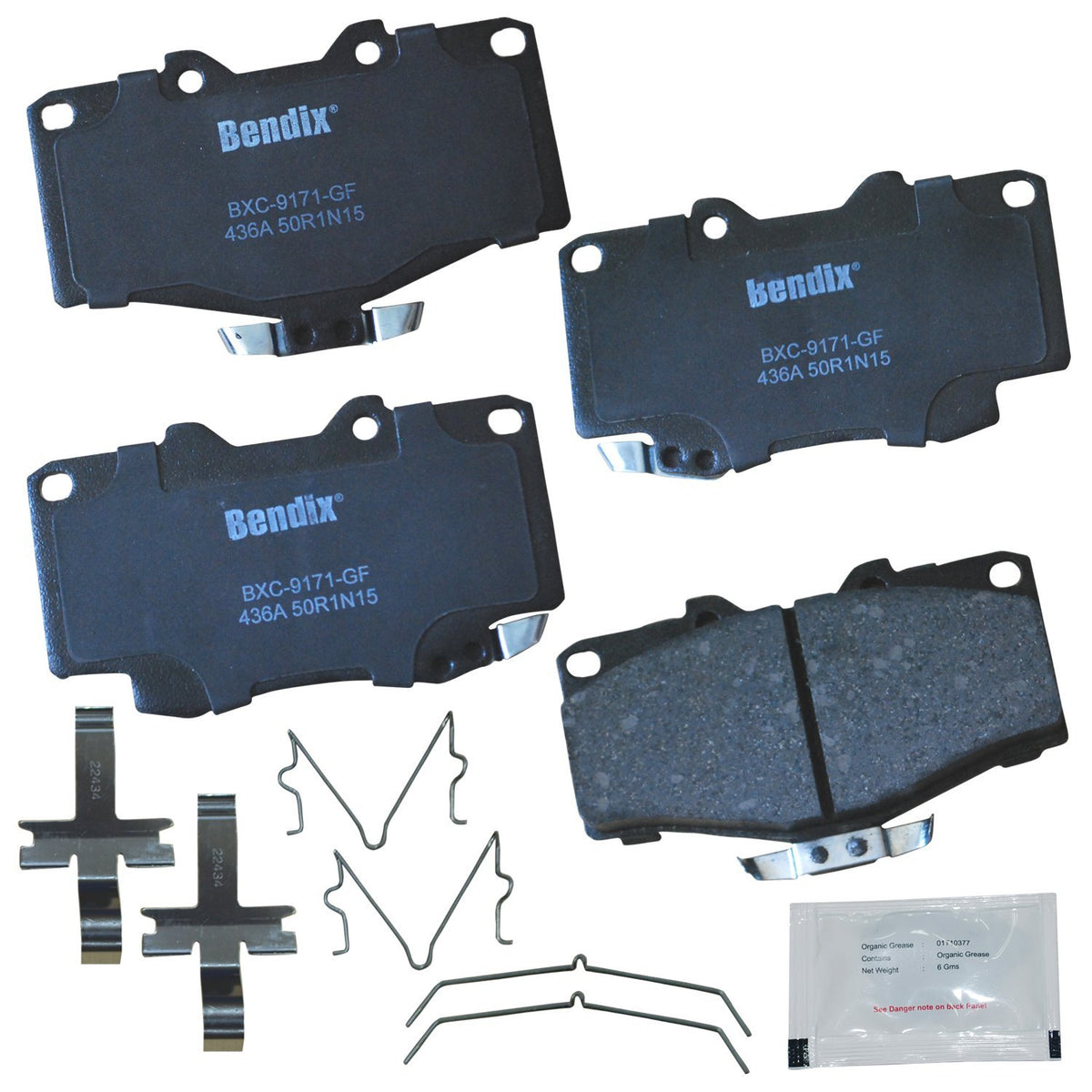 Bendix Priority1 Cfc436A Ceramic Front Brake Pads For Toyota 4Runner 2002-2001, Hilux 2004, Tacoma 1998-1995