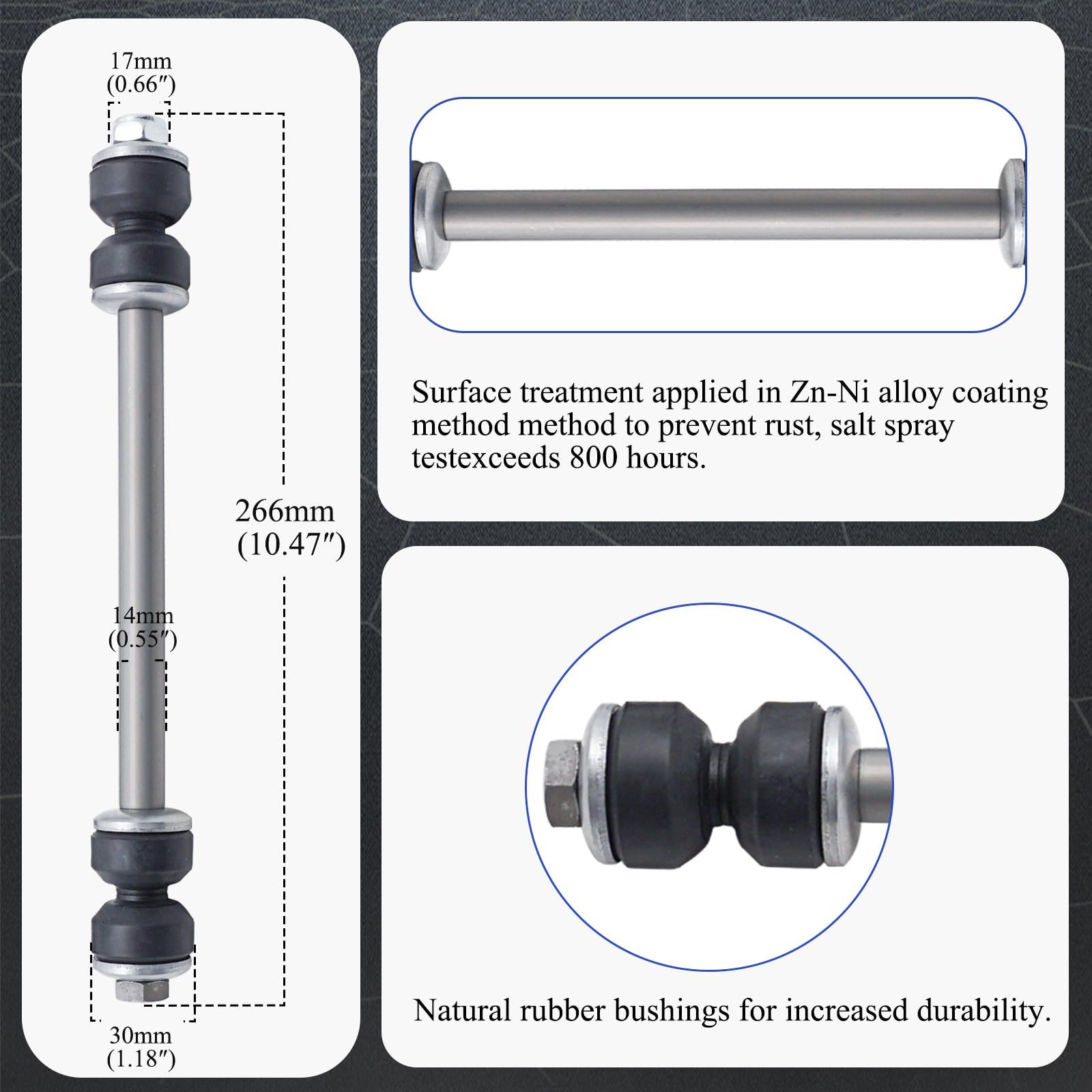 K7275 Zinc-Nickel Alloy Front Stabilizer Sway Bar End Link For Dodge Ram 1500 Ram 2500 Ram 3500 Ford Explorer Ranger Mazda B2300