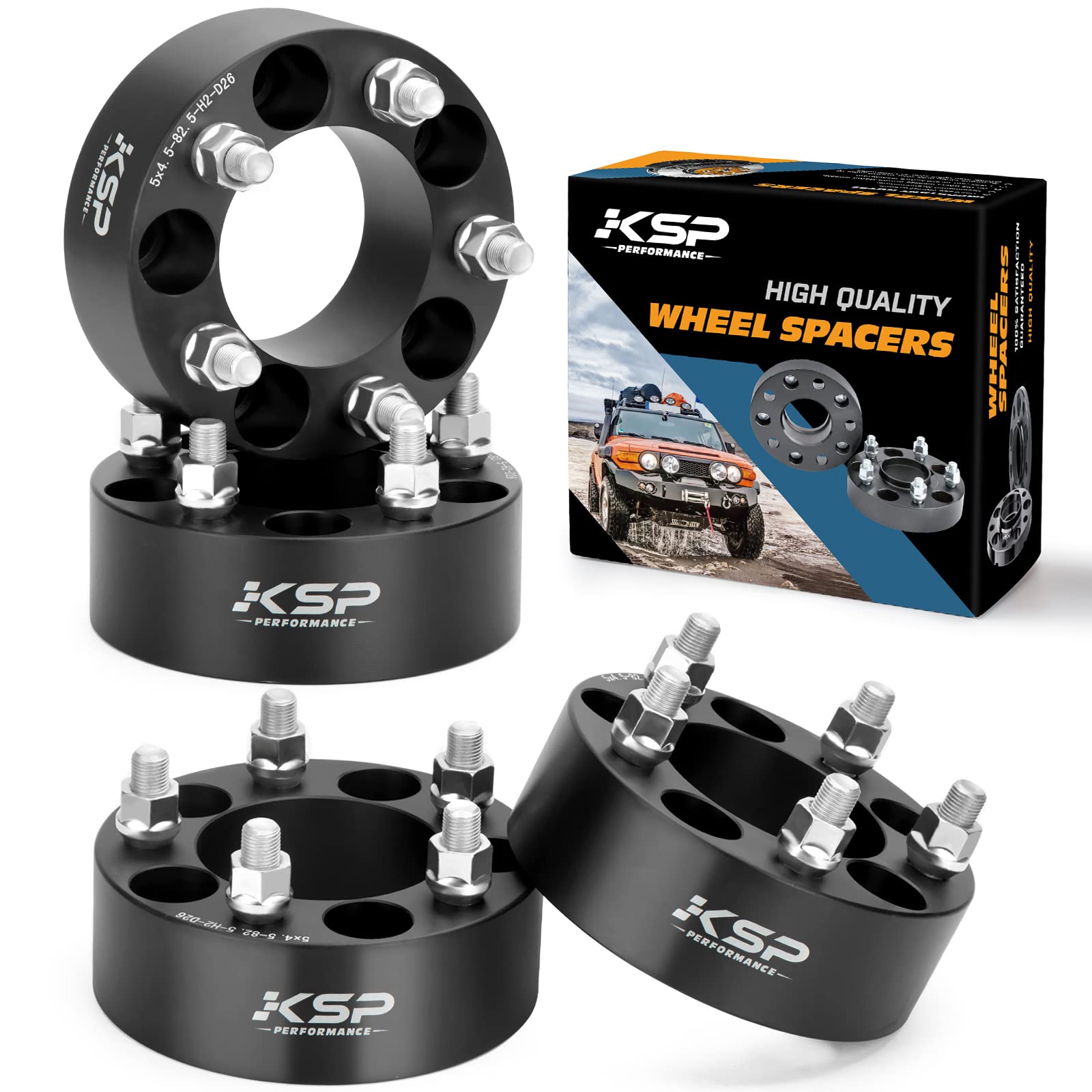 Ksp 2Inch Wheel Spacers 5X4.5 For Explorer Mustang Ranger, 50Mm Thick 5X114.3Mm Spacer With 1/2''-20 Thread Compatible With Chro