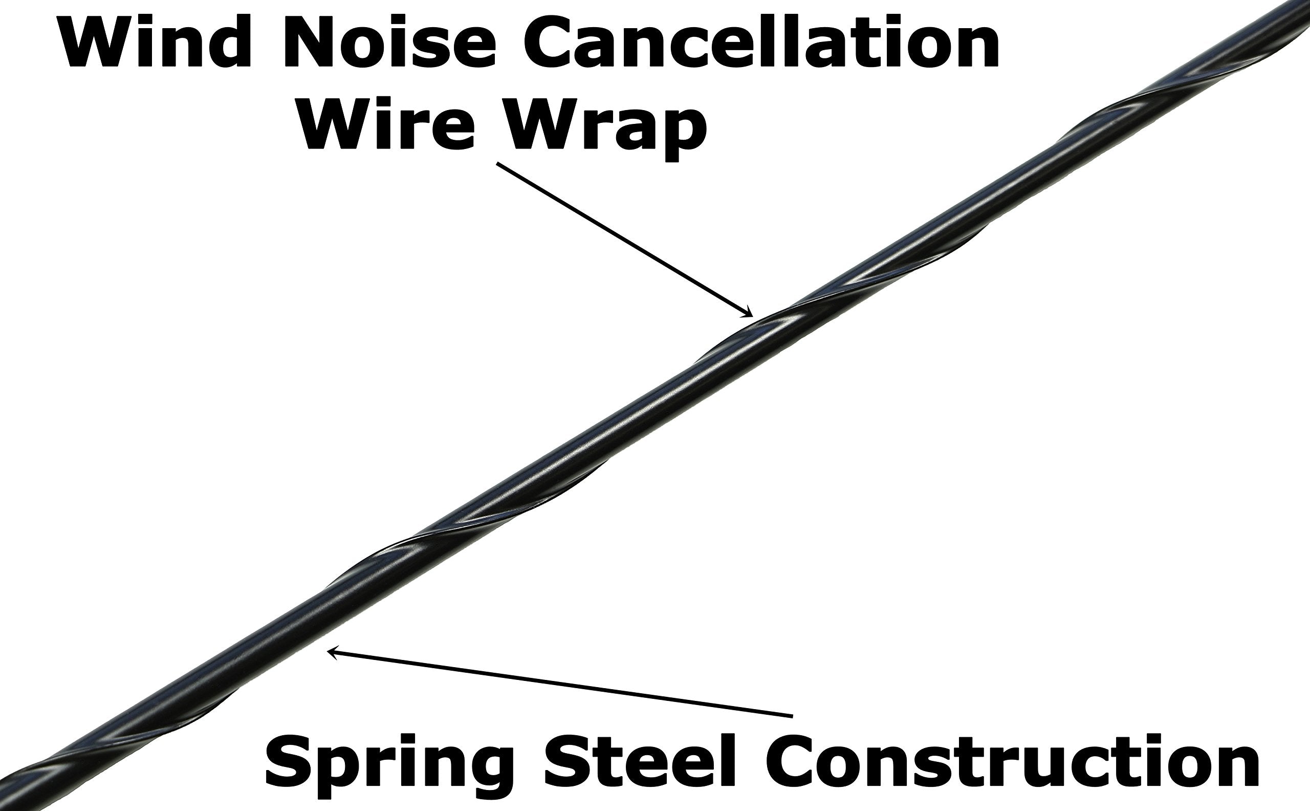 Antennamastsrus - 9 Inch Black Short Antenna Is Compatible With Ford F-250 Super Duty (2017-2023) - Spiral Wind Noise Cancellation - Spring Steel Construction - Stainless Steel Threading