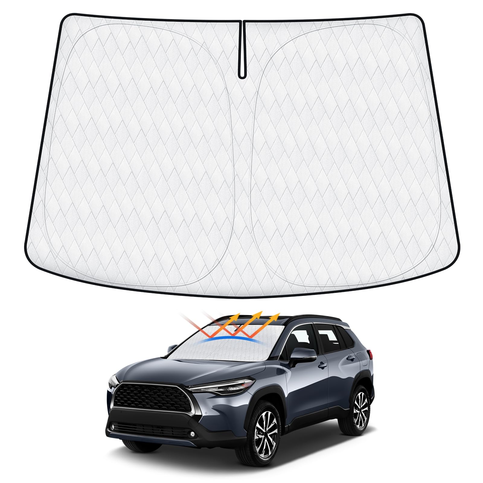 5-Layer Cartist Windshield Sun Shade Custom Fit For Toyota Corolla Cross 2022 2023 2024 2025 (Not For Corolla) Accessories Folda