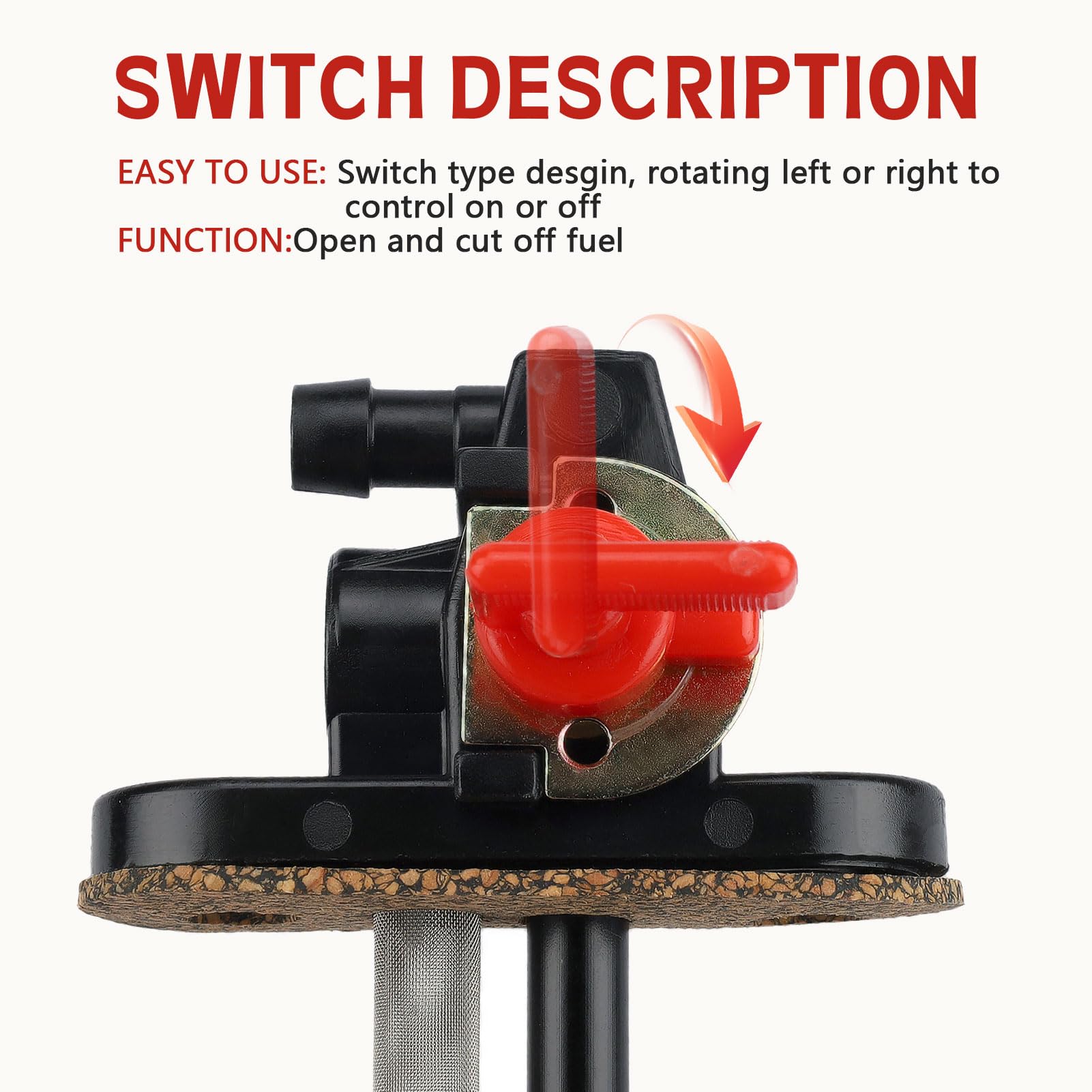 7051006 Fuel Shutoff Valve Petcock Gas Shut-Off Switch Assembly For Polaris Trailblazer 250 1993-2006 Big Boss 400L 1994-1997 Sportsman 400 1993-1996 Trail Boss 250 350 1993-1999
