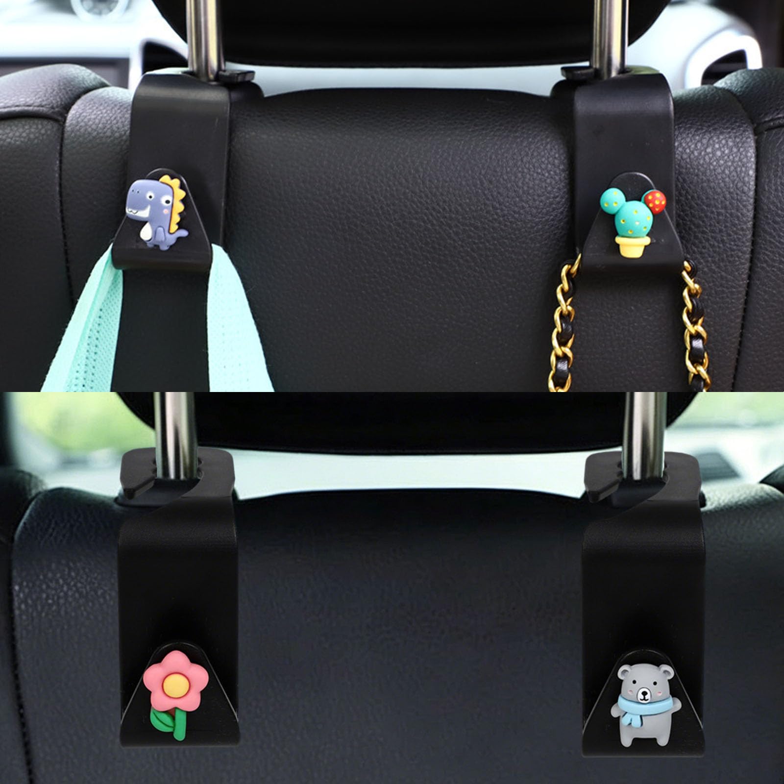 KSAIBINID 4 Pcs Car Organiser, Car Hanging Accessories Interior for Handbags, Grocery Bags, Baby Supplies, Car Accessories Gadge
