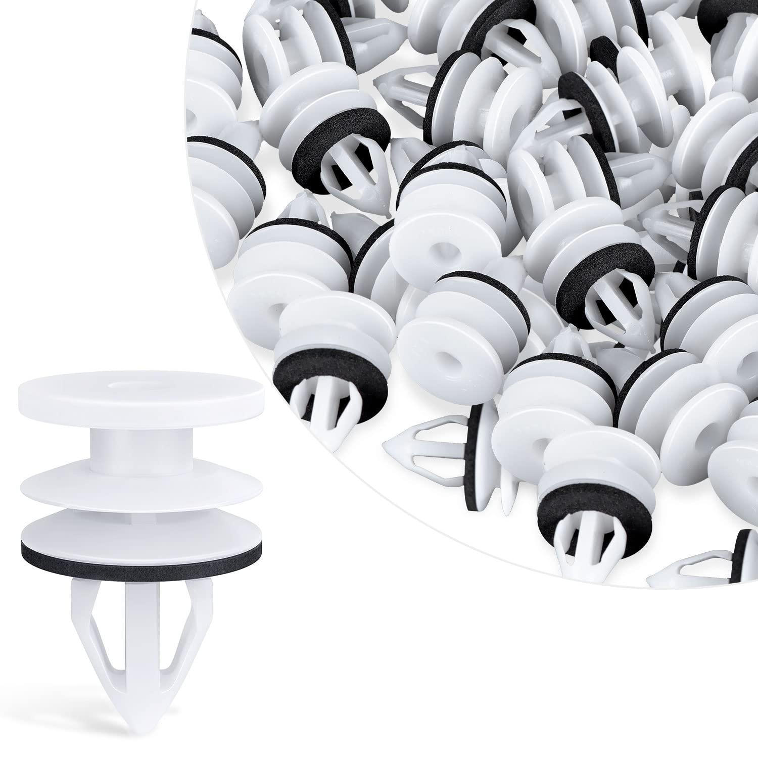 Gooacc 50Pcs Door Panel Retainer With Sealer Compatible For Gm Buick Chevrolet Cadillac Gmc Hummer H2 Oldsmobile Pontiac Saturn