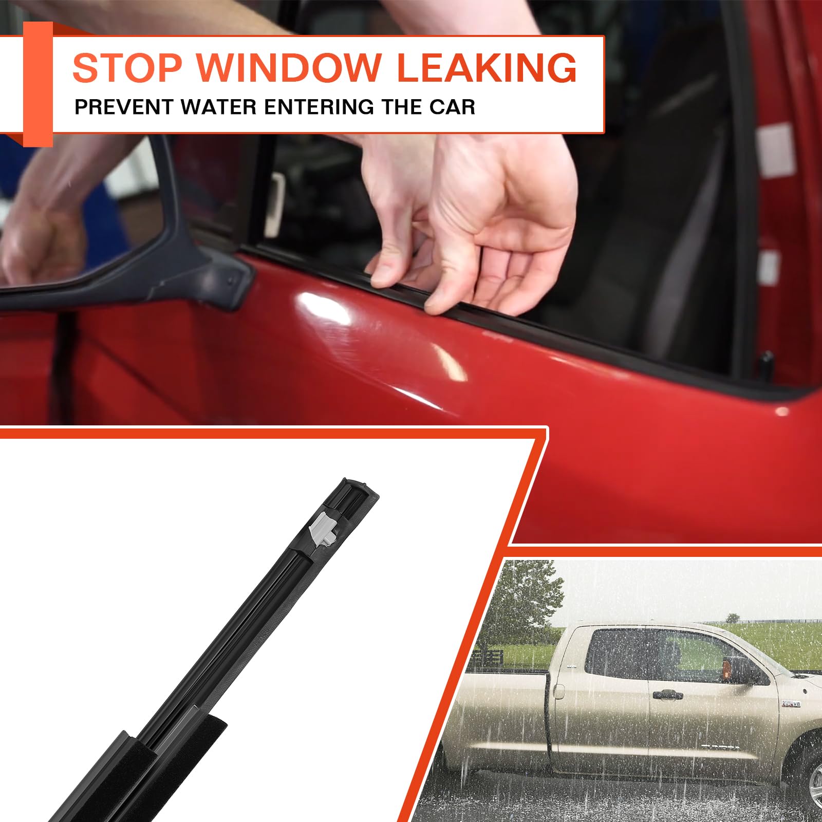 ACLONG Weatherstrip Window Seal Car Window Moulding Trim Sweep Felt Seal Kit Fit for Toyota Tundra Double Cab 2007-2019 68160-0C