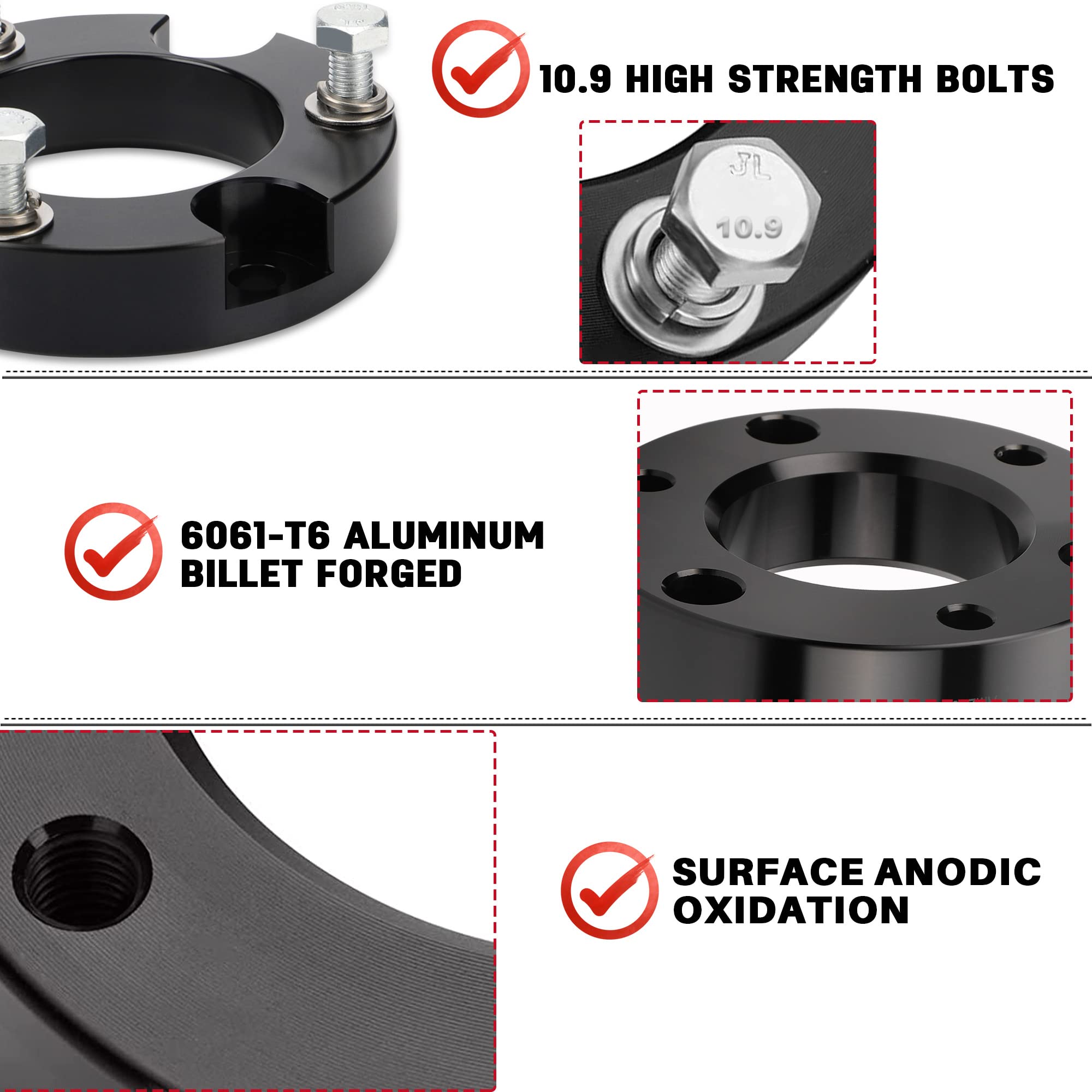 2.5 Inch Leveling Kits For 2005-2023 Tacoma, 2003-2023 4Runner, 2007-2015 Fj Curiser, Front Strut Spacers 2.5'' Lift Kit Compati