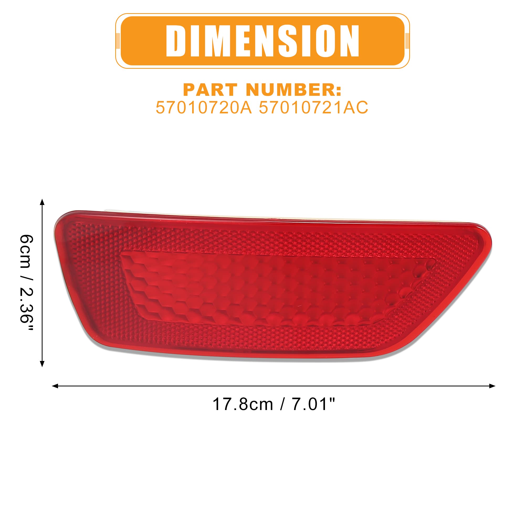 X Autohaux Pair Rear Bumper Reflector Side Marker 57010720A 57010721Ac For Jeep Grand Cherokee 2011-2020 Compass 2011-2016 For D