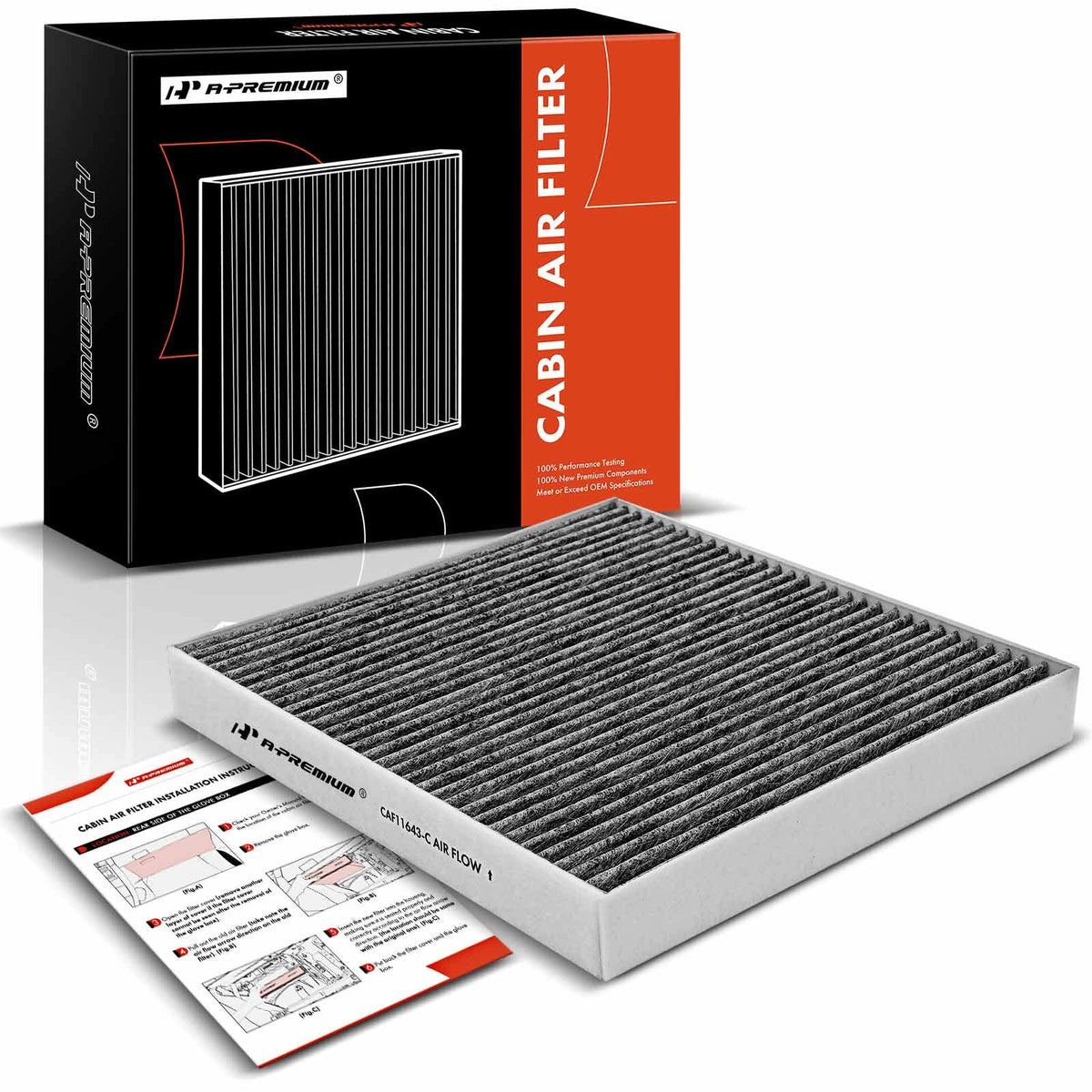 A-Premium Cabin Air Filte with Activated Carbon - Compatible with Audi & Volkswagen Models - A3, A3 Quattro, Q3, S3, TT Quattro,