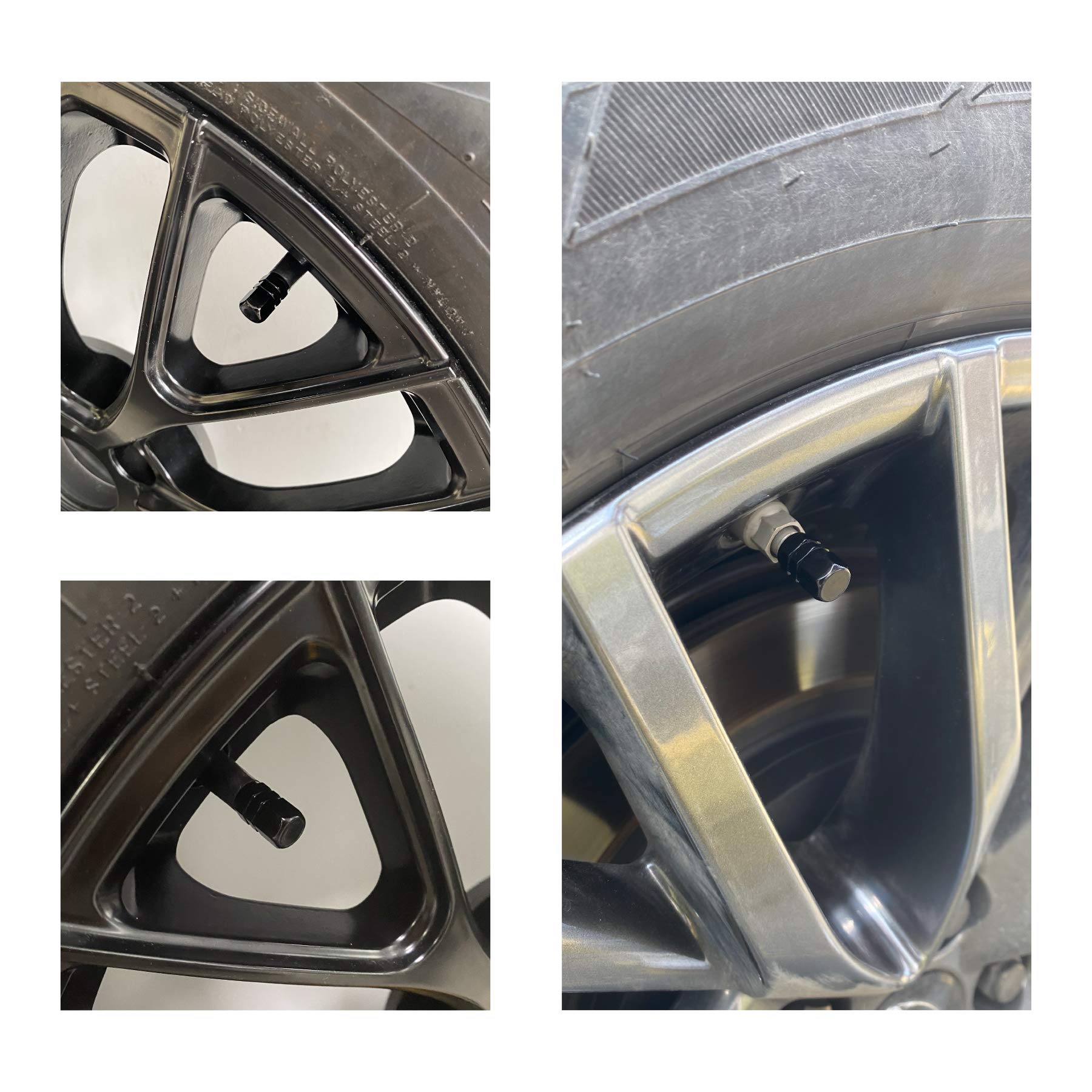 Justtop Car Tire Valve Stem Caps, 12Pcs Air Caps Cover, Universal For Cars, Suvs, Bike, Trucks And Motorcycles-Black