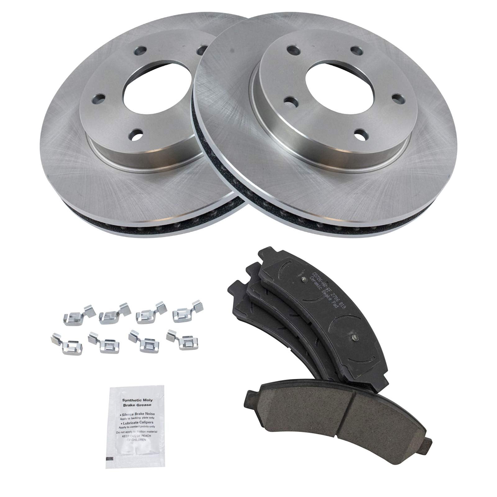 Trq Front Brake Pad & Rotor Kit Brake Pads Brake Rotor Ceramic Compatible With 1997-2005 Chevrolet Blazer 1998-2004 S10 1997-200