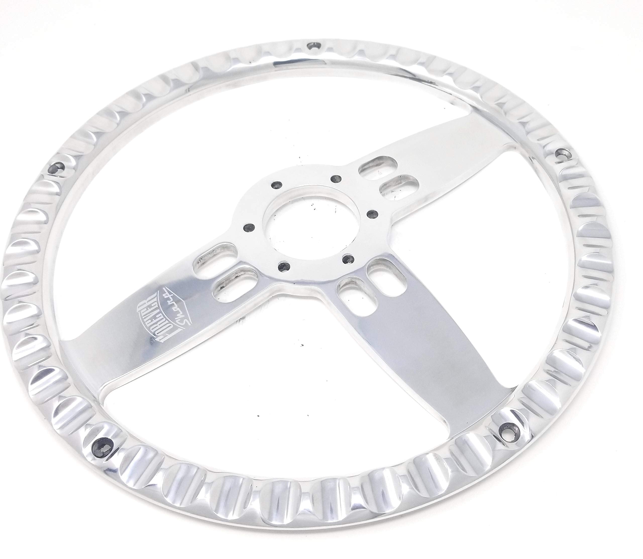 14' Billet Steering Wheel Wood Half Wrap Compatible With Ford Bronco F100 F150 Cars Trucks