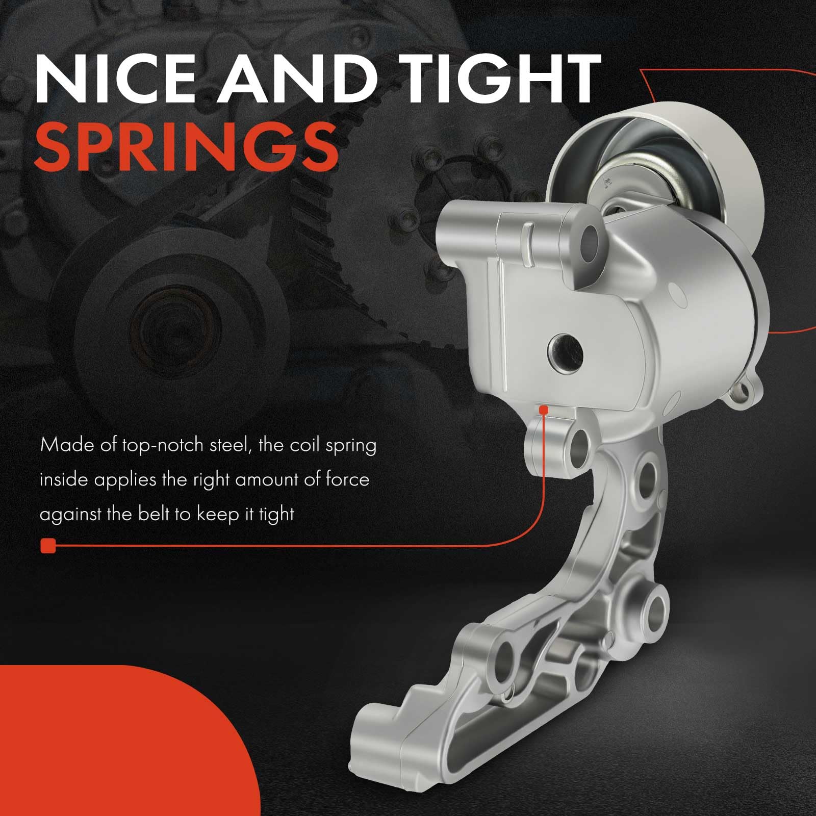 A-Premium Belt Tensioner Assembly With Pulley Compatible With Toyota Camry 2007-2017, Avalon 2005-2018, Sienna, Highlander, Rav4