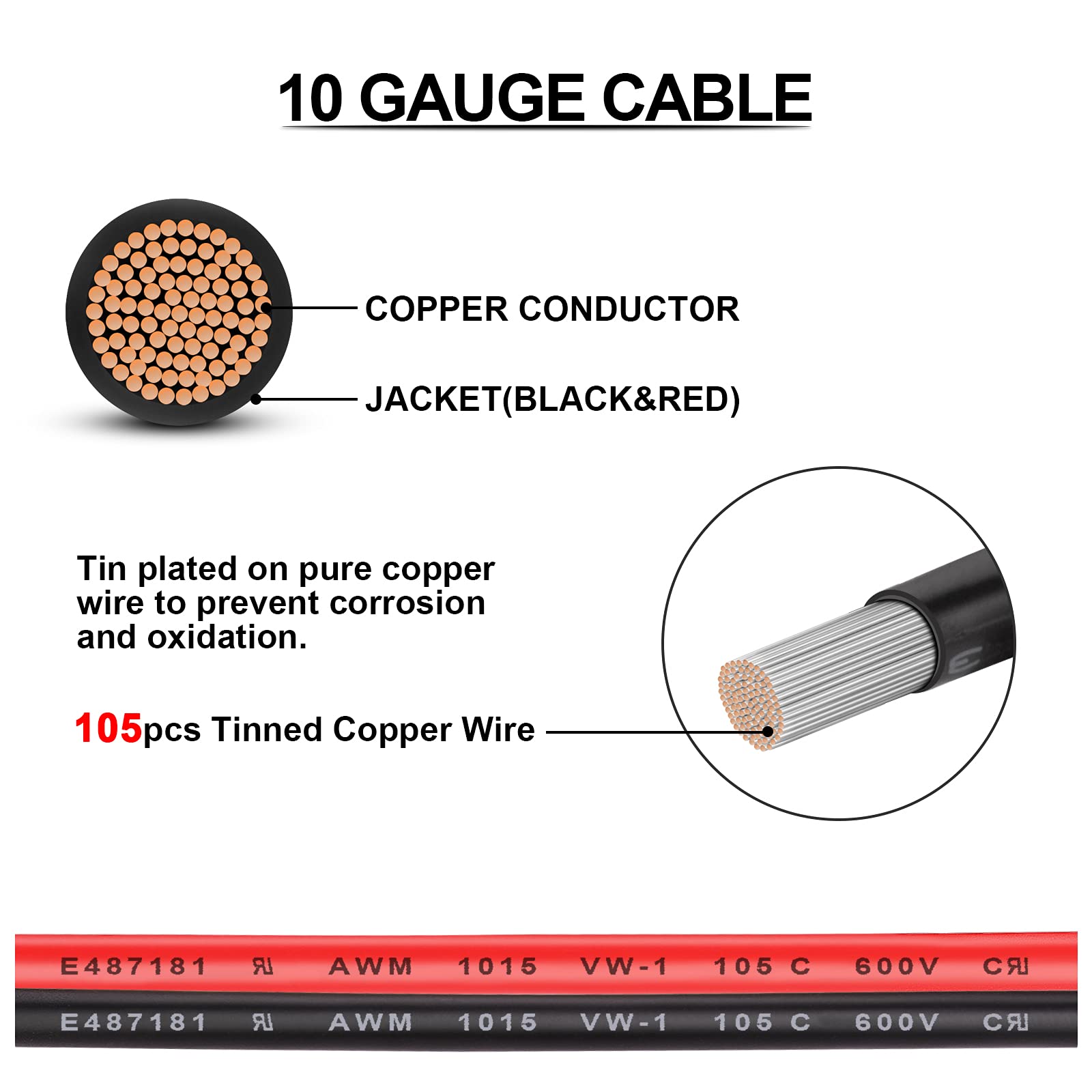Igreely Dual Positive/Negative Atc Style Fuse Holder 10Awg Wire With Ring Terminals And 45A Connectors For Automotive 2Ft/60Cm