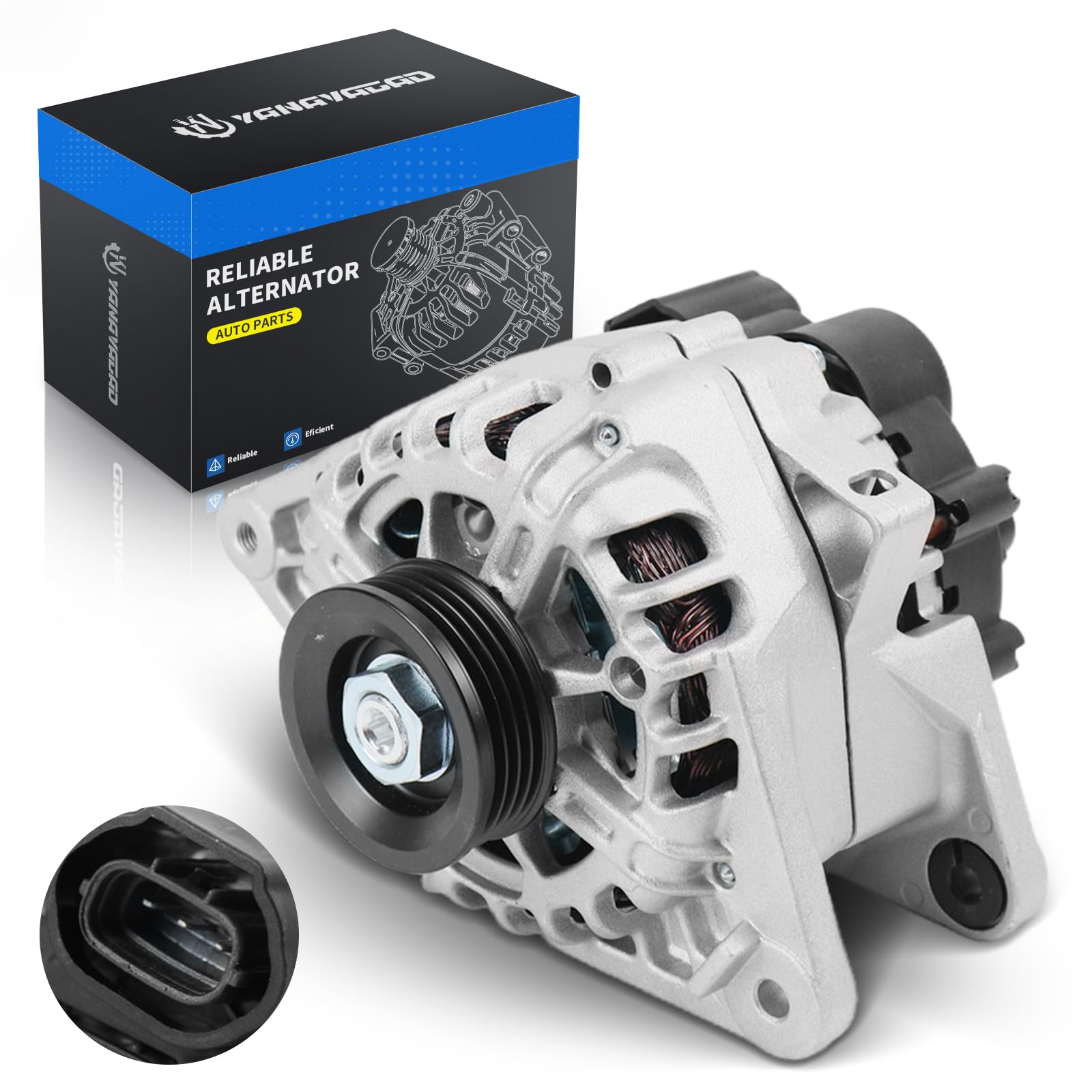 YINAVAGAD 37300-23650 Alternator for Kia Soul 2.0L L4 2010-2011, for Kia Spectra Spectra5 2.0L 2007 2008 2009, for Hyundai Elant