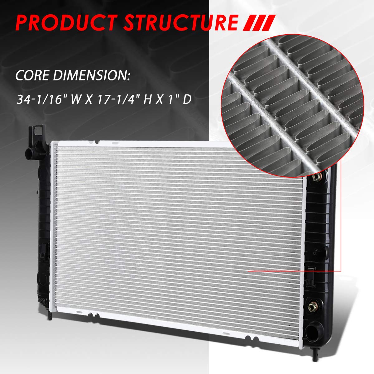 Auto Dynasty Radiator Compatible With 99-14 Escalade Chevy Silverado Suburban Gmc Sierra Yukon Xl 4.3L 4.8L 5.3L 6.0L 6.2L At, C