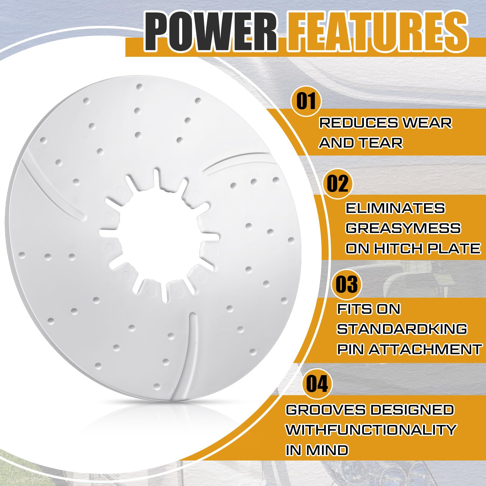 Threlaco 2 Pack 5Th Wheel Hitch Lube Plate 10 Inch Rv Camper Trailer Fifth Wheel Plate Disc Accessories For Trailer Safety Kit,