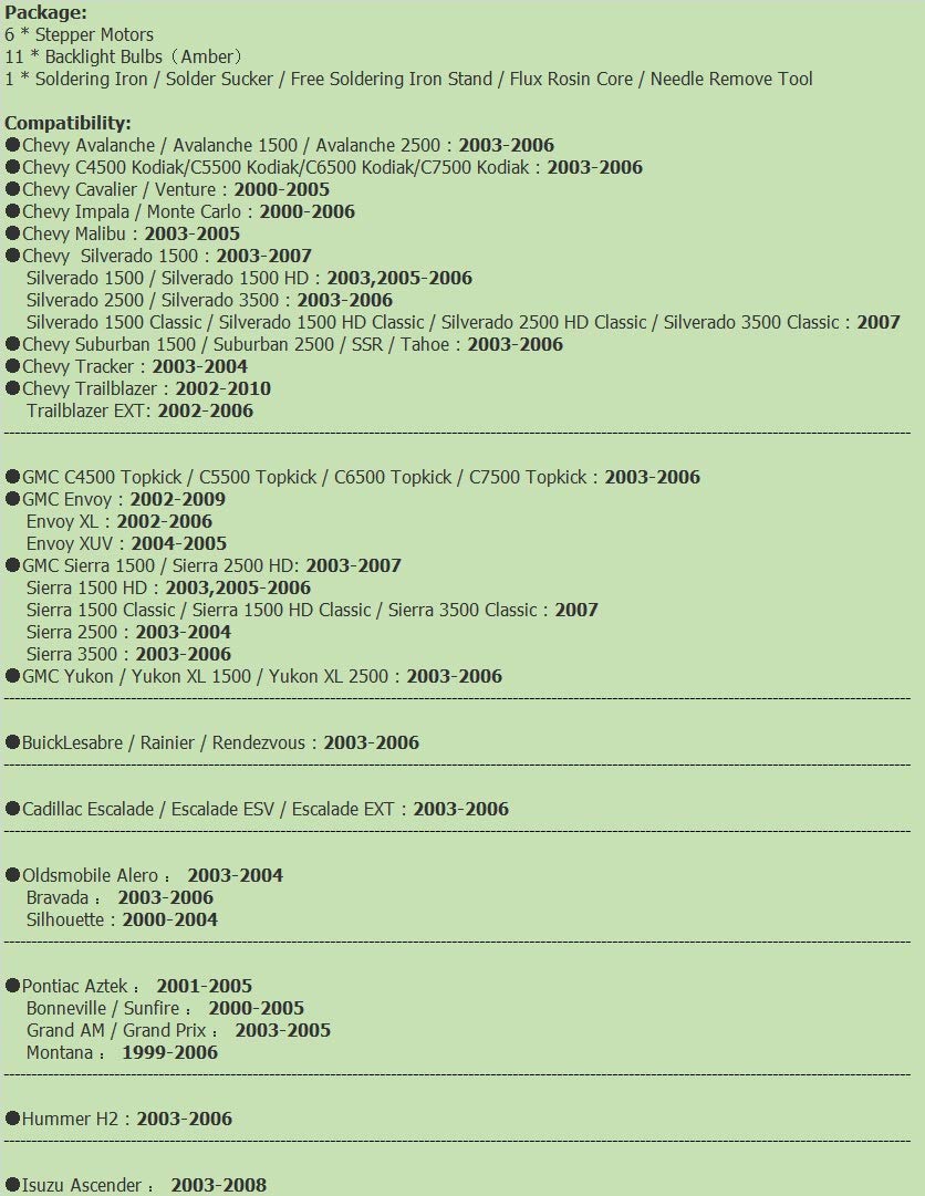 Dr.Roc Instrument Cluster Gauge Stepper Motor Repair Kit Fits X27 168 03 To 06 With 6 Stepper Motors Soldering Iron Solder Sucke