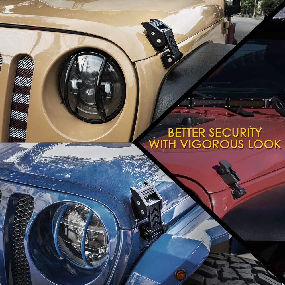 Xprite Aluminum Hood Latches Catch Kit Compatible With 2007-2018 Jeep Wrangler Jk Jku & 2018-2025 Jeep Wrangler Jl Jlu & 2020+ G