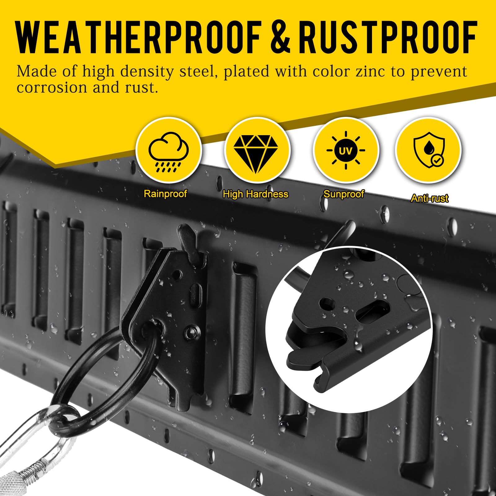 Eapele 20Pcs Steel E-Track O Ring Tie-Down Anchors, Secure Cargo In Enclosed/Flatbed Trailers, Trucks, Load Limit Of 1500Lb(Blac