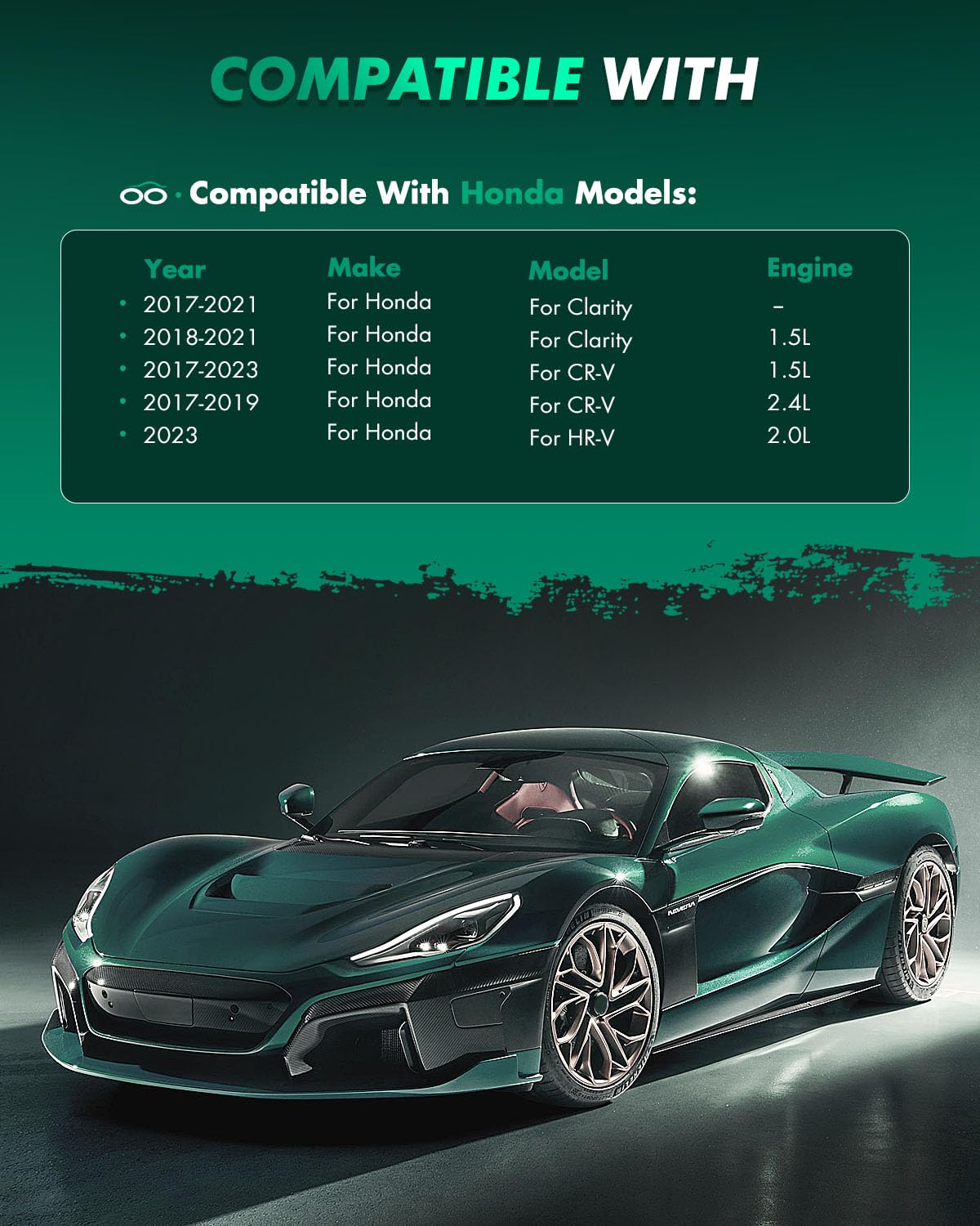 Scitoo D2036 Ceramic Brake Pads Set - Front W/Hardware Replacement For Honda Clarity 2017-2021, Cr-V 2017-2023, Hr-V 2023