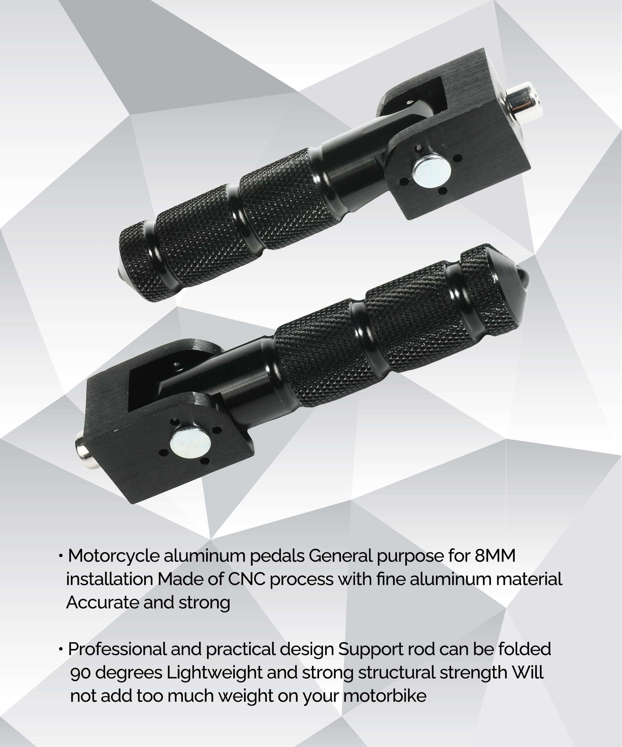 Racoona Foot Pegs,Bike Pegs,Foldable Motorcycle Foot Pegs,Car Accessories 8Mm Motorcycle Pegs,90 Degree Fixed Folding Passenger