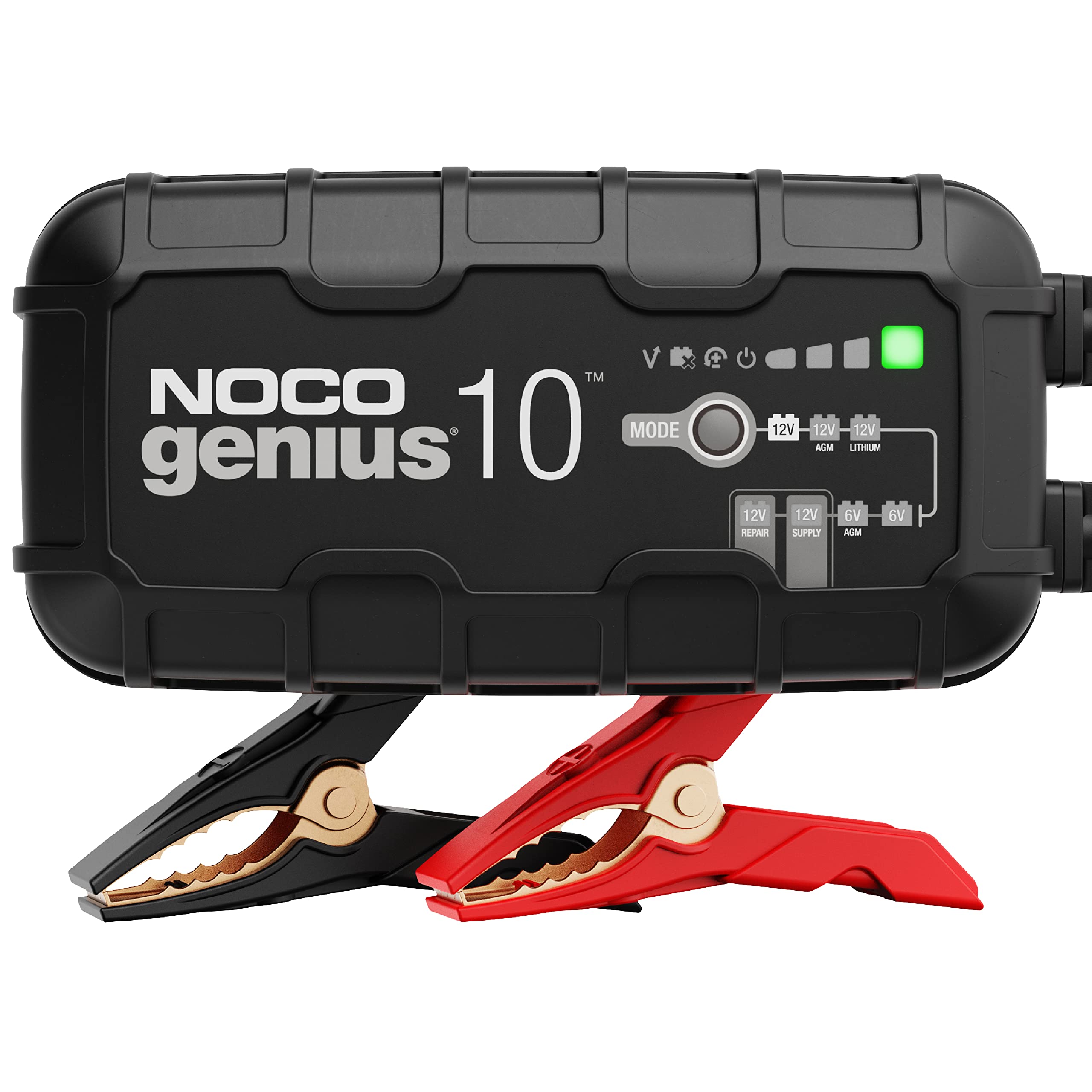 NOCO GENIUS10, 10A Smart Car Battery Charger, 6V and 12V Automotive Charger, Battery Maintainer, Trickle Charger, Float Charger 