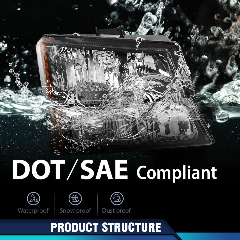 Pit66 Headlights Assembly, Compatible With 2003-2006 Chevy Silverado 1500 2500 3500 Hd Models/03-06 Avalanche 1500 2500(Fit No C