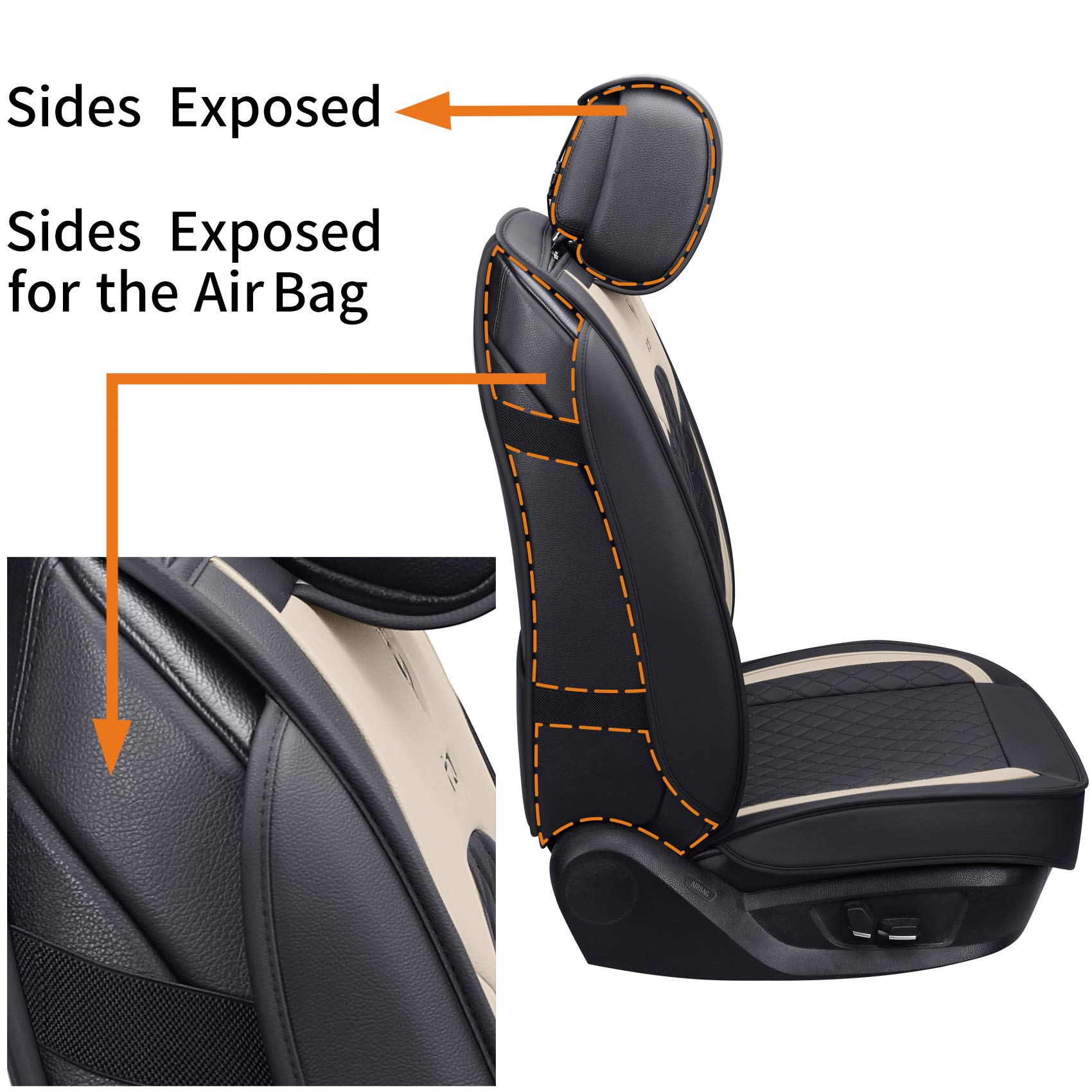 Aierxuan Seat Covers For Cars Women Leather Waterproof Universal Fit For Hyundai Elantra Sonata Ford Forte Honda Civic Crv Toyot