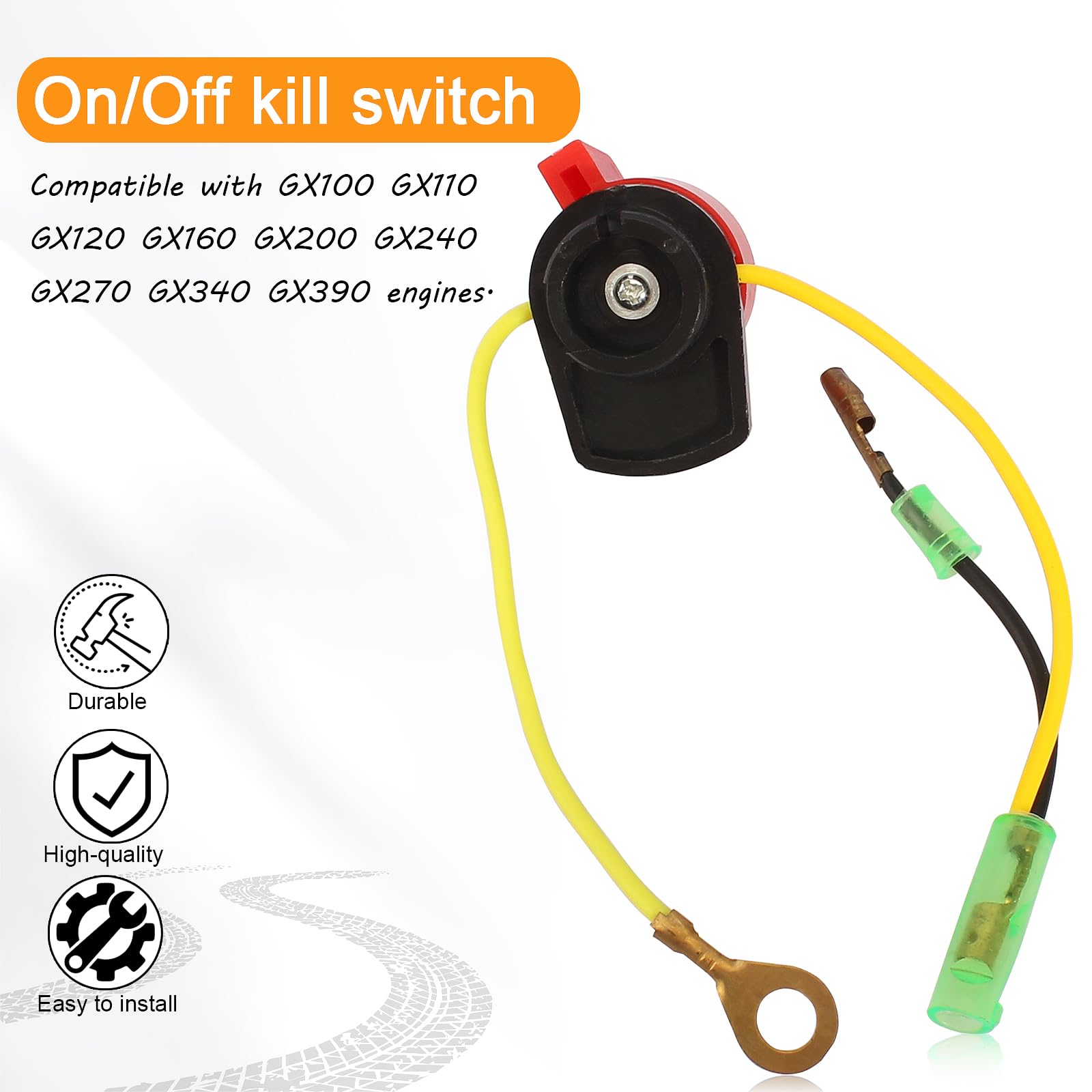 QAZAKY On/Off Engine Stop Kill Switch Control Compatible with GX110 GX120 GX160 GX200 GX240 GX270 GX340 GX390 ED1000 EZ1400 EG14