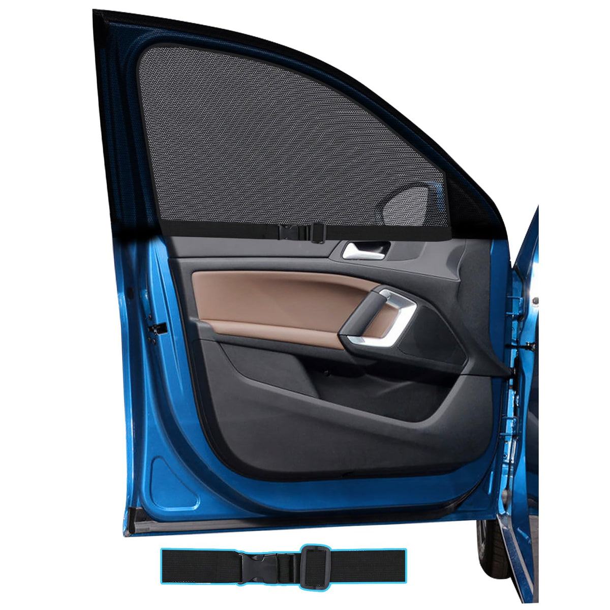 ZATOOTO Car Window Shades for Front Windows 2 Pack, Car Window Screen Covers Single Layer Mesh More Breathable Heat Insulation U