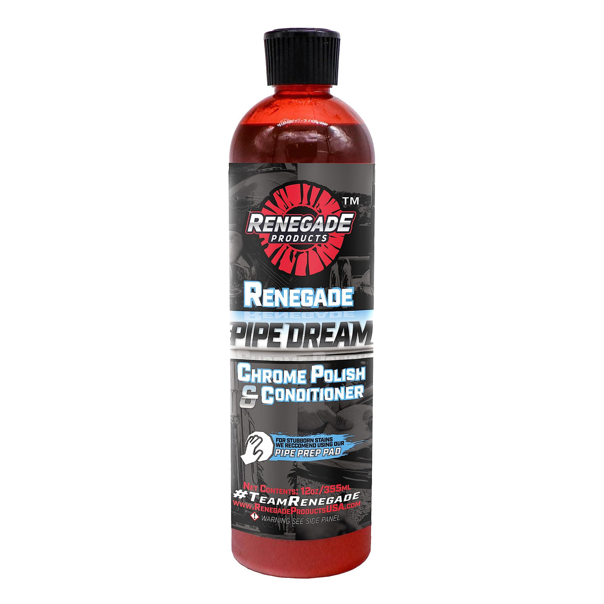 Rebel Pipe Dream 12 Oz Chrome Polish Conditioner And Cleaner For Chrome Pipes, Stacks, Exhaust And Everything In Between