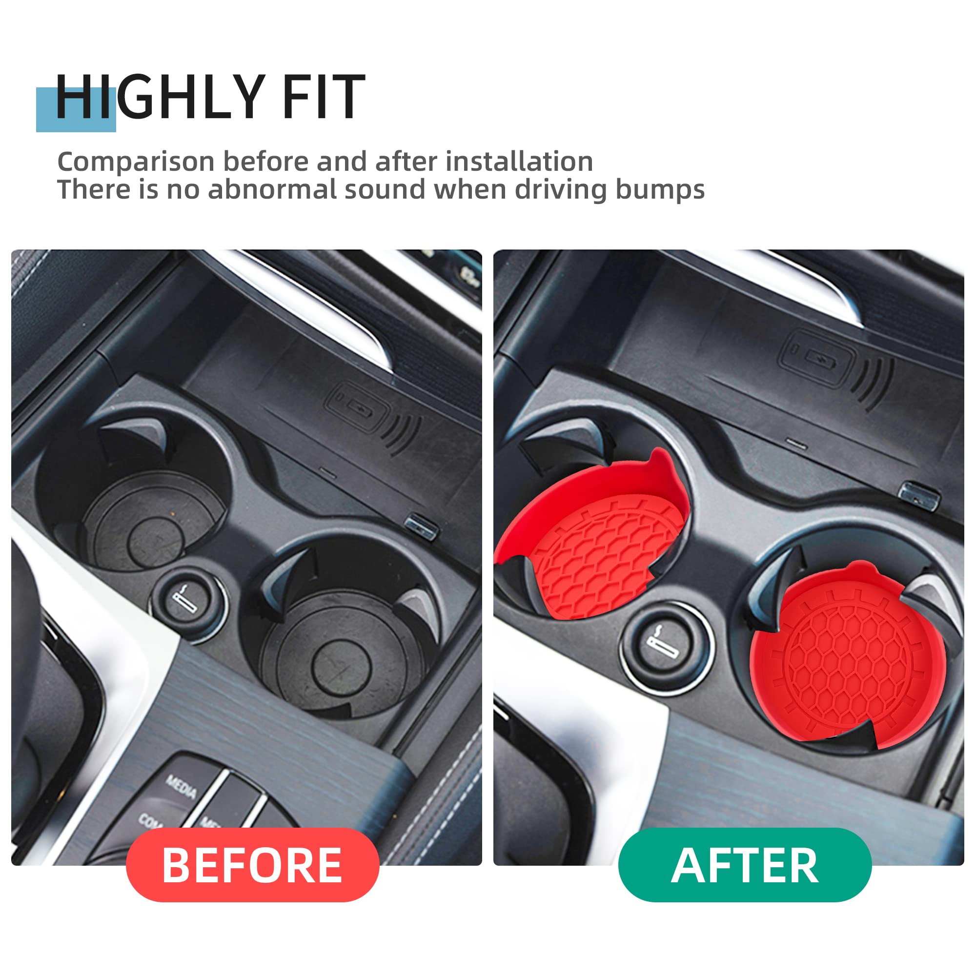 Amooca Automotive Cup Holders Universal Car Cup Coaster Waterproof Non-Slip Sift-Proof Spill Holder Car Interior Accessories 2 P