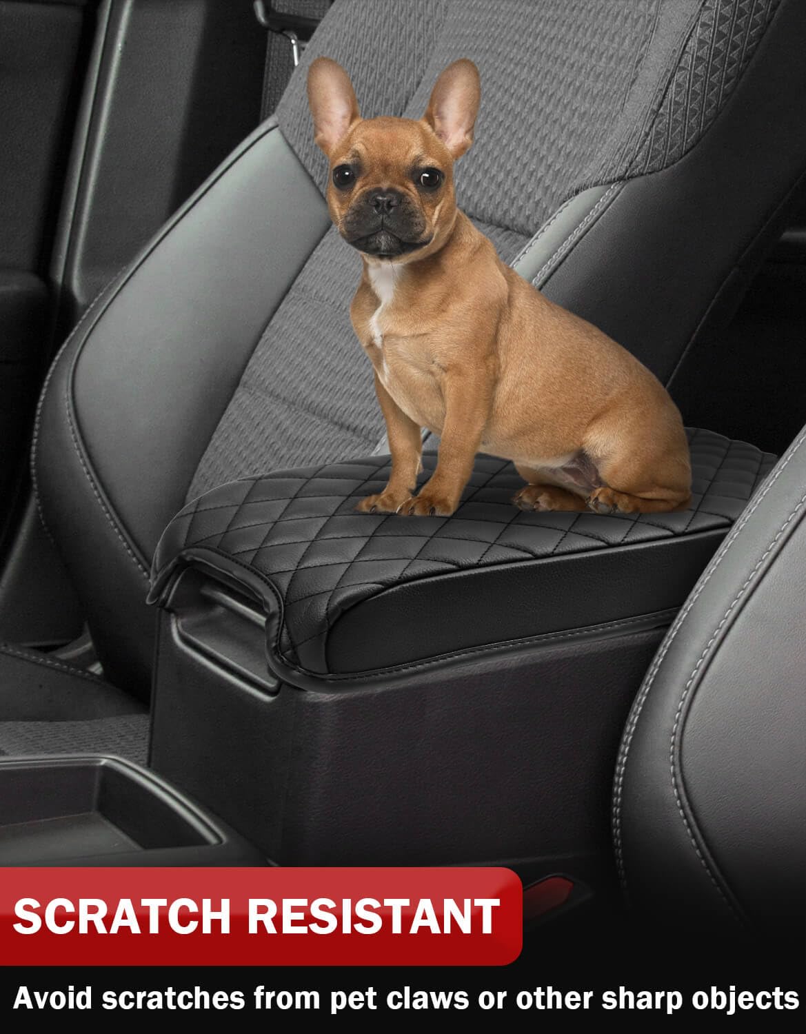 Kbh Center Console Cover For Toyota Camry 2012 2013 2014 2015 2016 2017, Vinyl Leather Trim, Car Armrest Protector Cushion, Anti