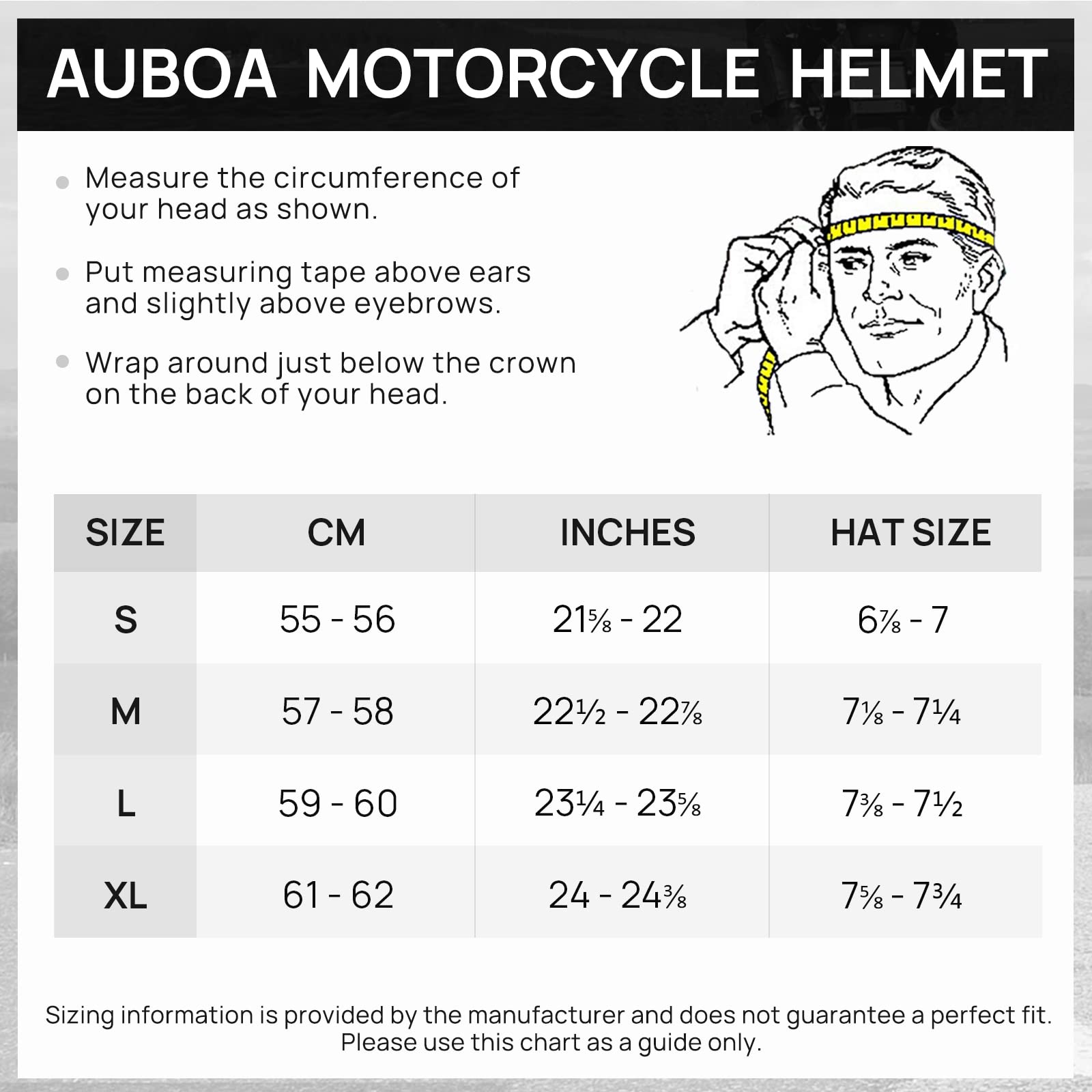Auboa Full Face Motorcycle Helmets For Adults Men And Women Dot Approved Street Bike Racing Helmet With Tinted Visor Model Md-813 (Matte Black, L)
