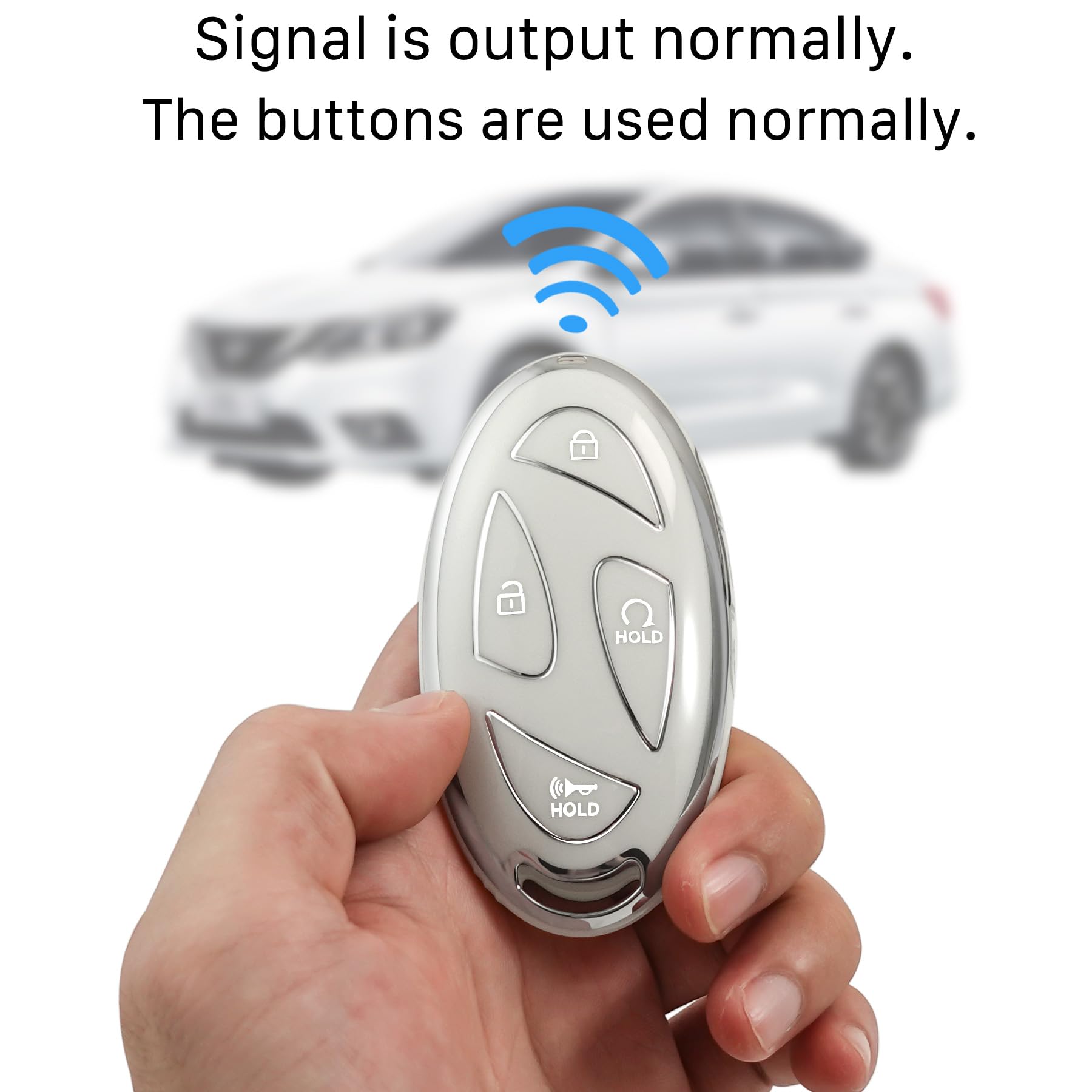 Kirsnda For Hyundai Key Fob Cover With Keychian,Tpu Protection Key Case Compatible With Ioniq 6 Grandeur Gn7 Kona 2023 2024 Smar