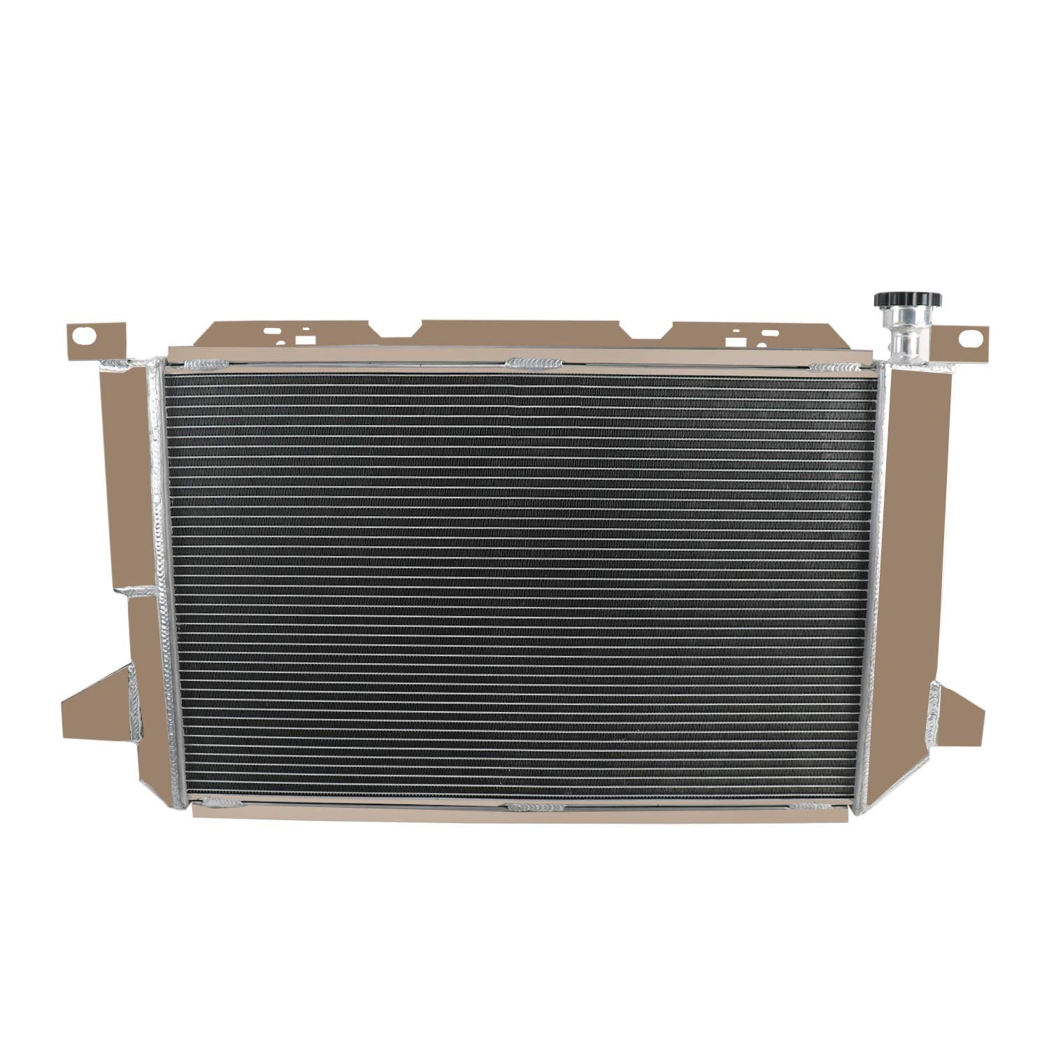 ALLOYWORKS 3 Row All Aluminum Radiator For 1983-1997 Ford F-150 F-250 F-350 F150 F250 F 350 Bronco 5.0L 5.8L 7.5L V8 Engine Cros