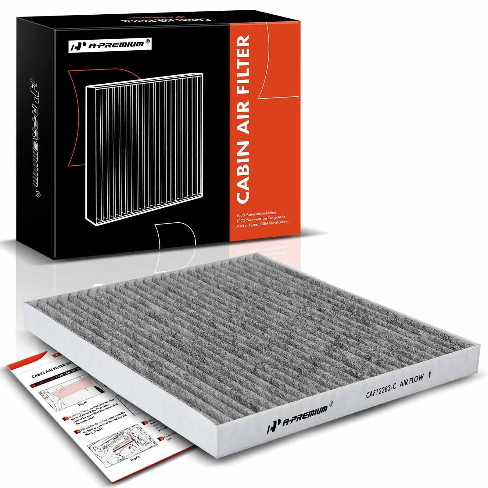 A-Premium Cabin Air Filter With Activated Carbon Compatible With Chrysler Pacifica 2017-2022, Voyager 2020-2022, Grand Caravan 2021-2022, V6 3.6L, Replace# 68308950Ab
